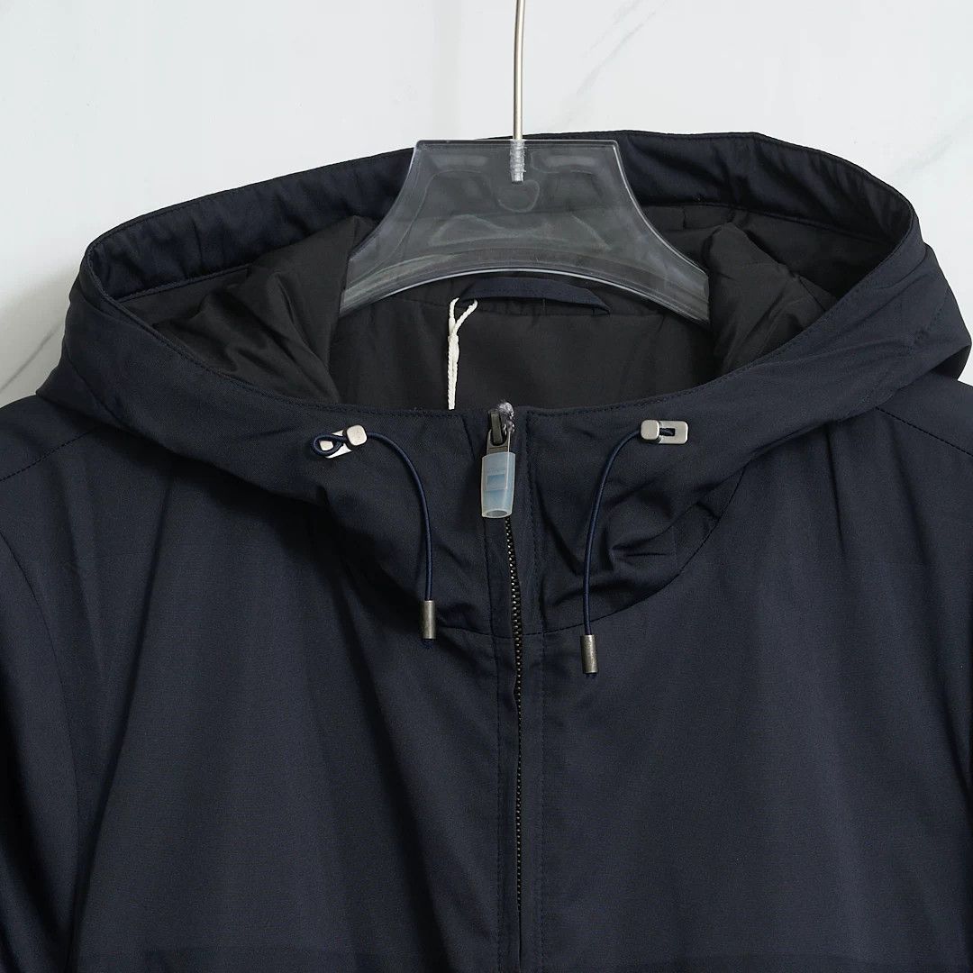 Ermenegildo Zegna ZEGNA Men's Navy Hooded Jacket Size US M / EU 48-50 / 2 - 2 Thumbnail