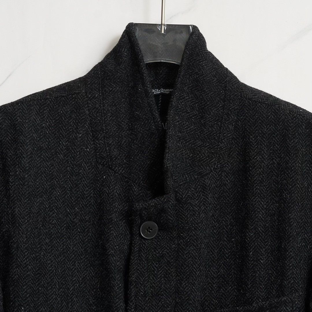 Dolce & Gabbana Dolce&Gabbana Men's Herringbone Wool Coat Size US M / EU 48-50 / 2 - 3 Thumbnail