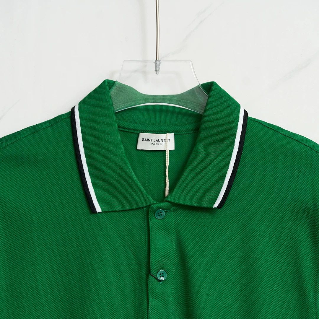 Saint Laurent Paris Saint Laurent Men's Logo Embroidered Polo Size US M / EU 48-50 / 2 - 2 Thumbnail