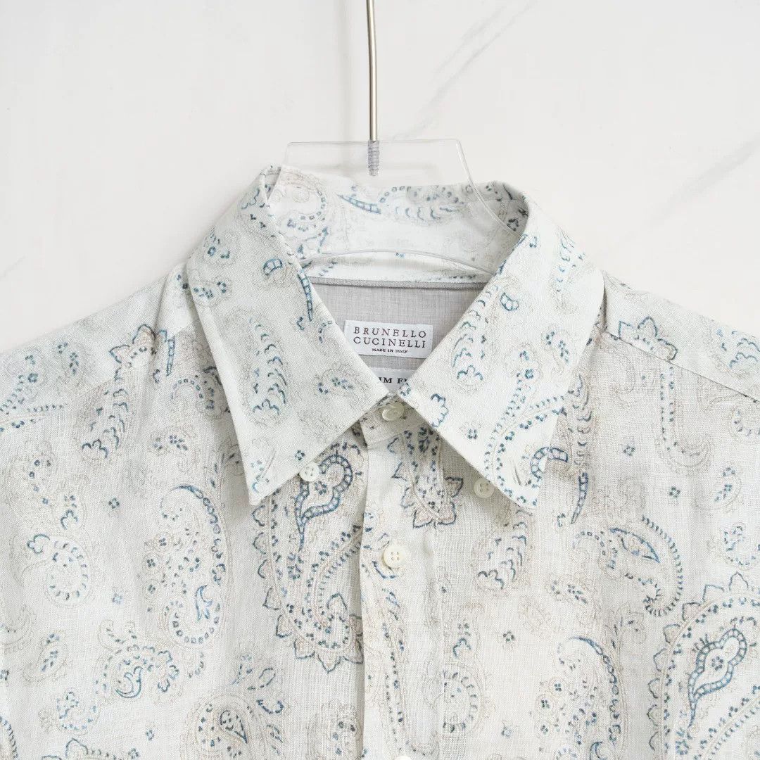 Brunello Cucinelli Brunello Cucinelli Men's Floral Print Shirt Size US M / EU 48-50 / 2 - 2 Thumbnail