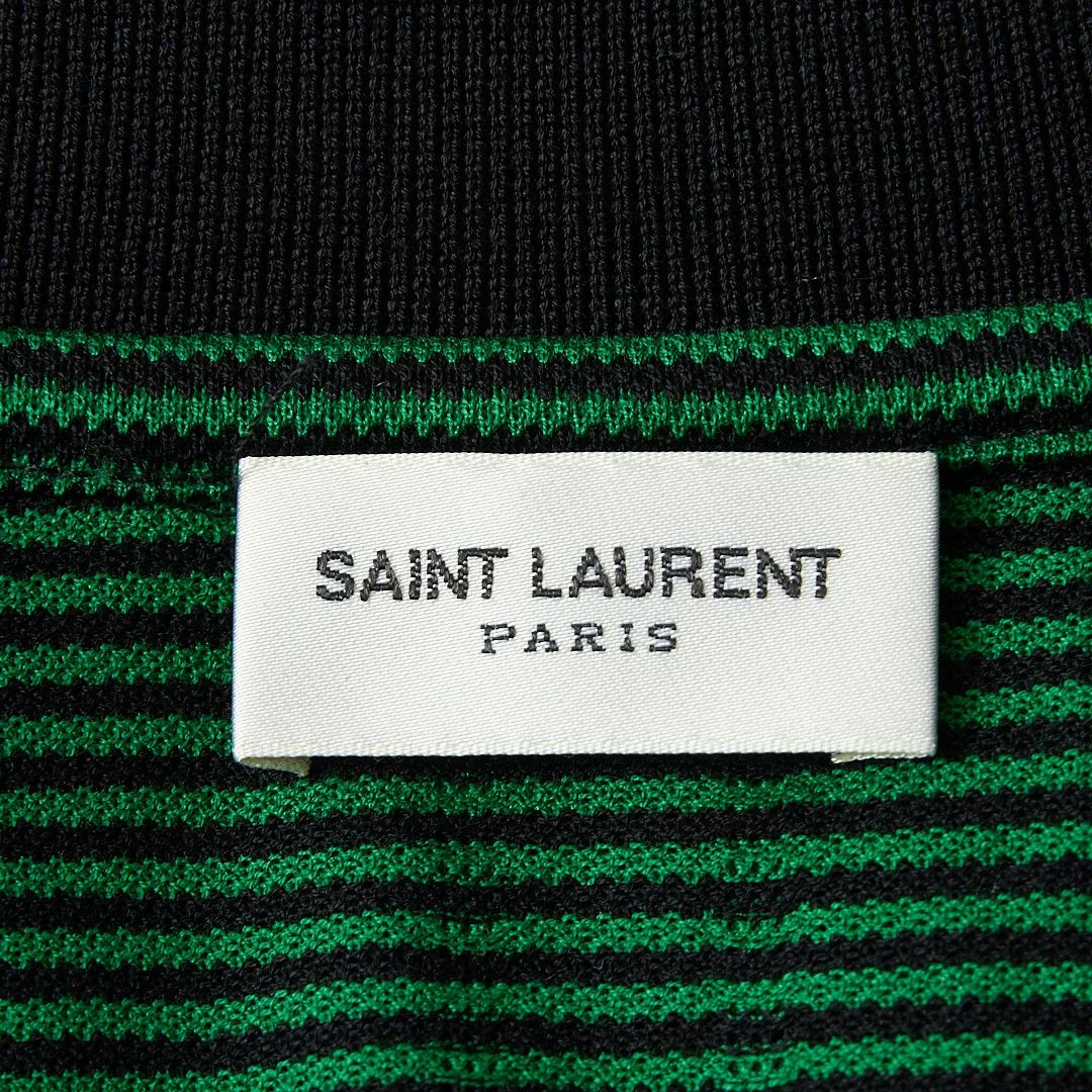 Saint Laurent Paris Saint Laurent Men's Embroidered Stripe Polo Size US M / EU 48-50 / 2 - 7 Thumbnail