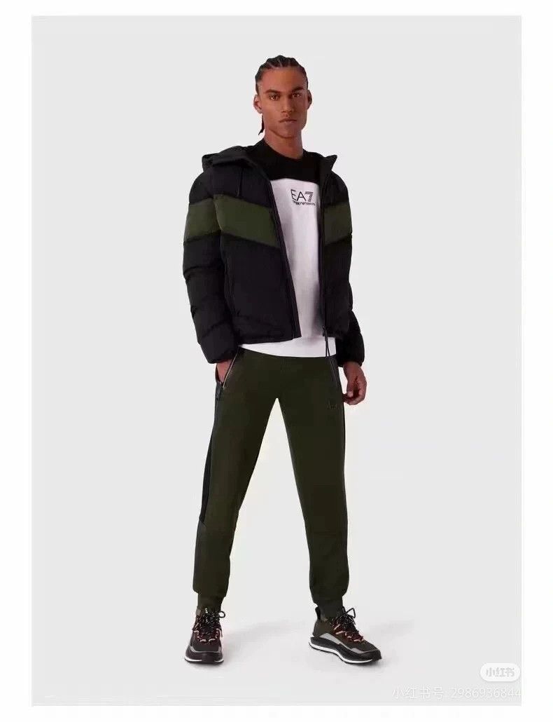 Emporio Armani EA7 Men's Colorblock Hooded Cotton Jacket Size US M / EU 48-50 / 2 - 8 Thumbnail