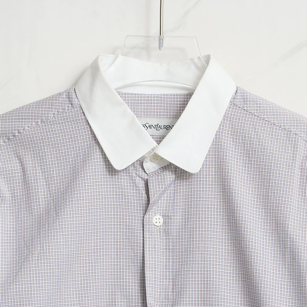 Saint Laurent Paris Saint Laurent Men's Logo Check Shirt Size US M / EU 48-50 / 2 - 2 Thumbnail