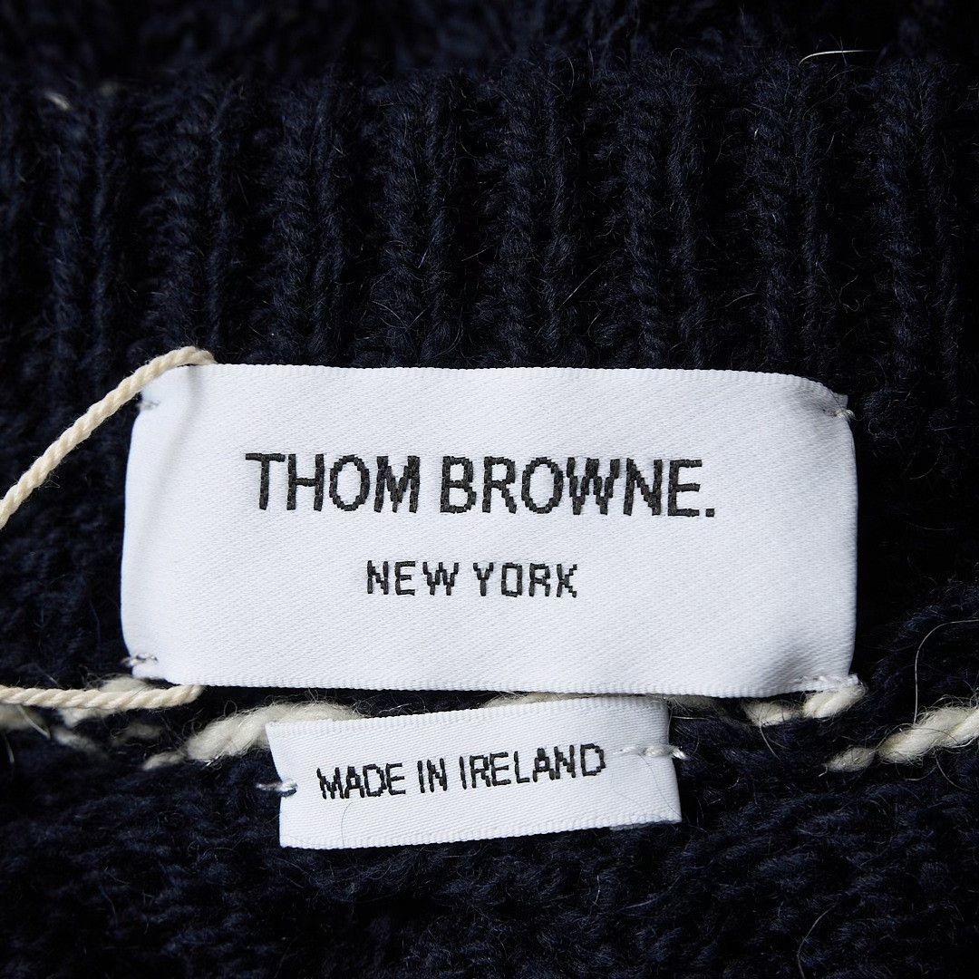 Thom Browne Thom Browne Unisex Navy Cable-Knit Sweater Size US M / EU 48-50 / 2 - 7 Thumbnail