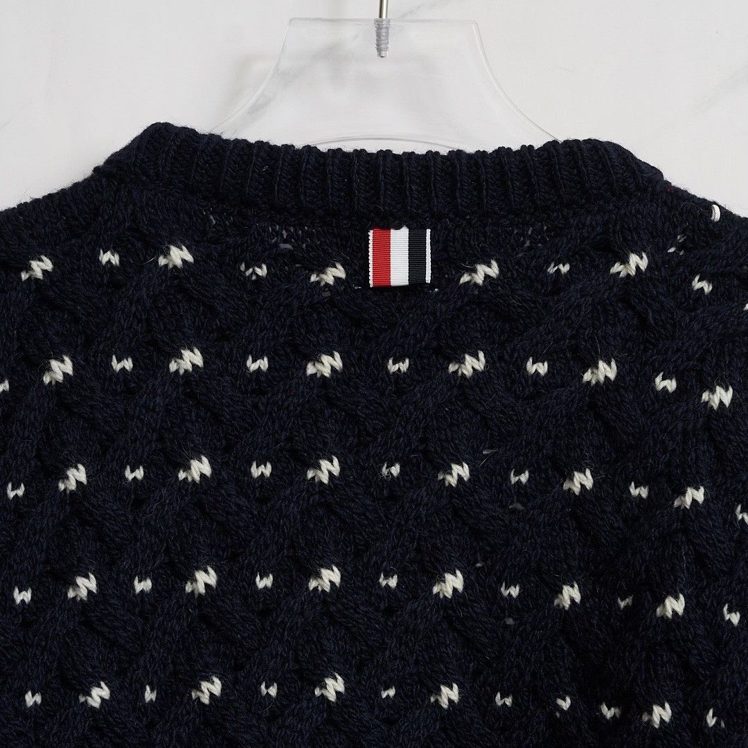 Thom Browne Thom Browne Unisex Navy Cable-Knit Sweater Size US M / EU 48-50 / 2 - 8 Thumbnail