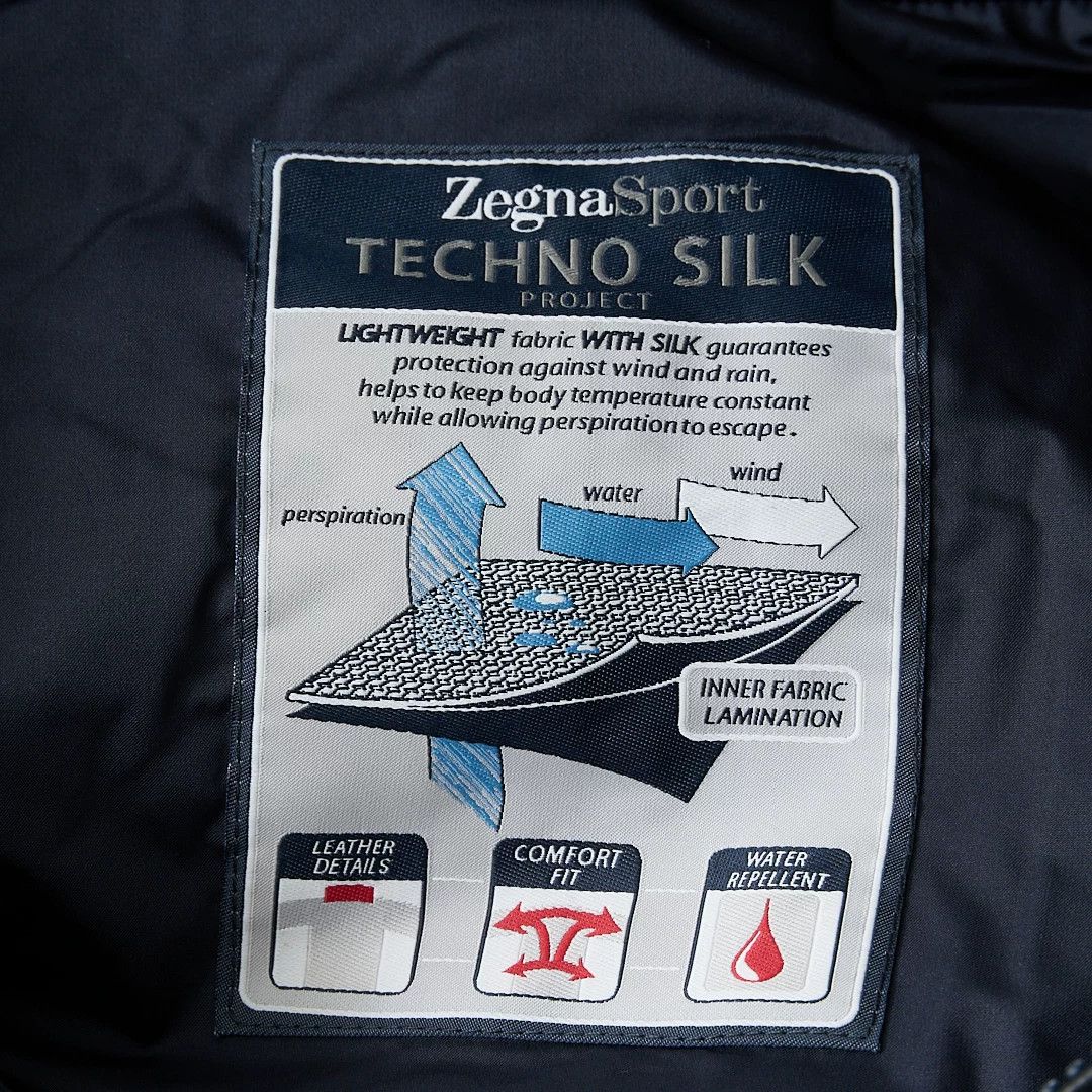 Ermenegildo Zegna ZEGNA Men's Navy Windproof Stand-Collar Jacket Size US M / EU 48-50 / 2 - 7 Thumbnail