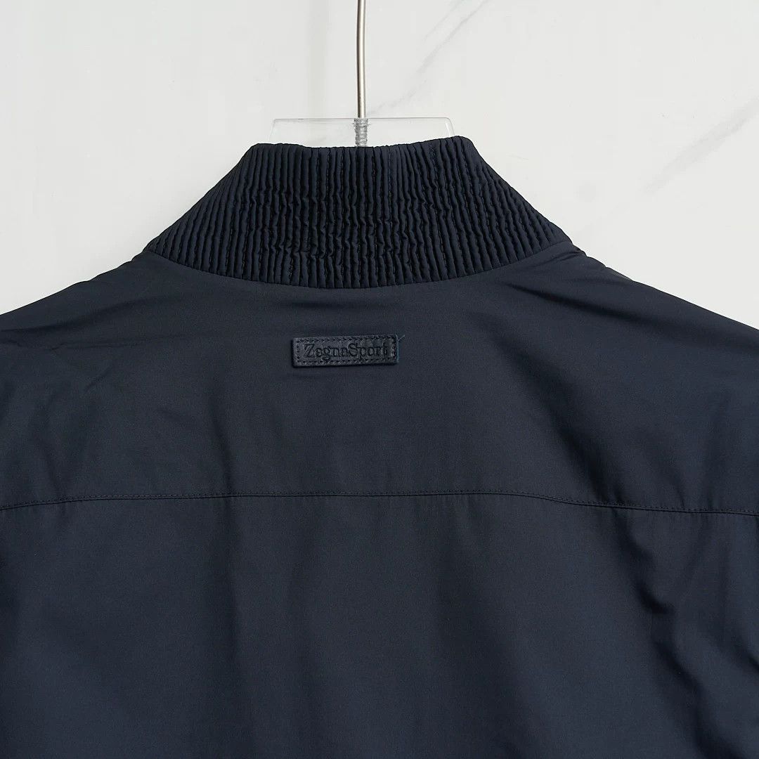 Ermenegildo Zegna ZEGNA Men's Navy Windproof Stand-Collar Jacket Size US M / EU 48-50 / 2 - 5 Thumbnail