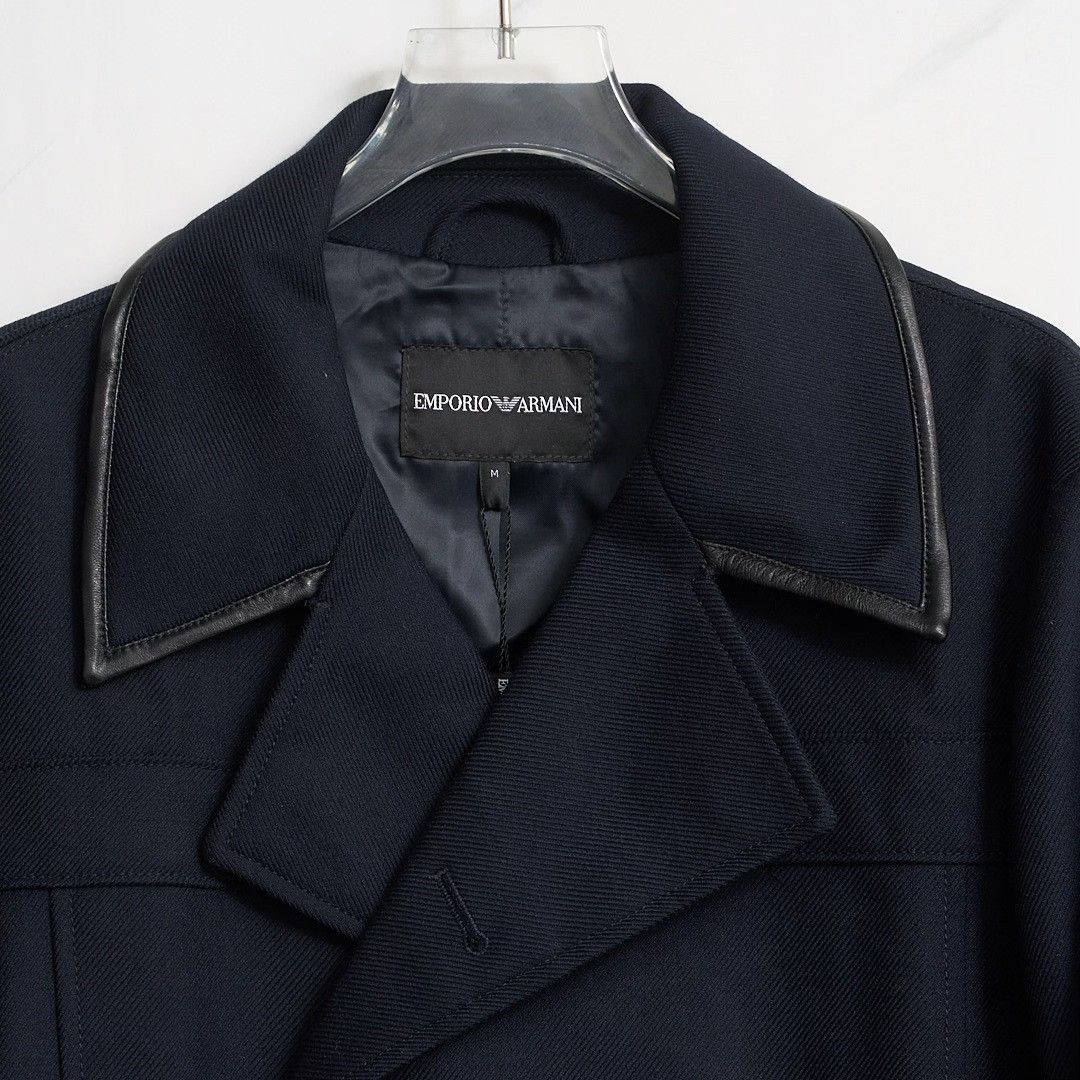 Emporio Armani Emporio Armani Men's Navy Double-Breasted Coat Size US L / EU 52-54 / 3 - 3 Thumbnail