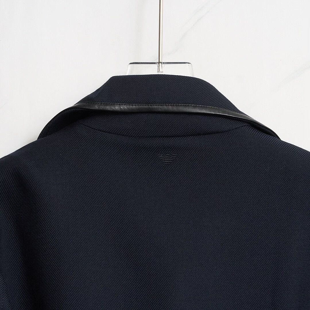 Emporio Armani Emporio Armani Men's Navy Double-Breasted Coat Size US L / EU 52-54 / 3 - 8 Thumbnail