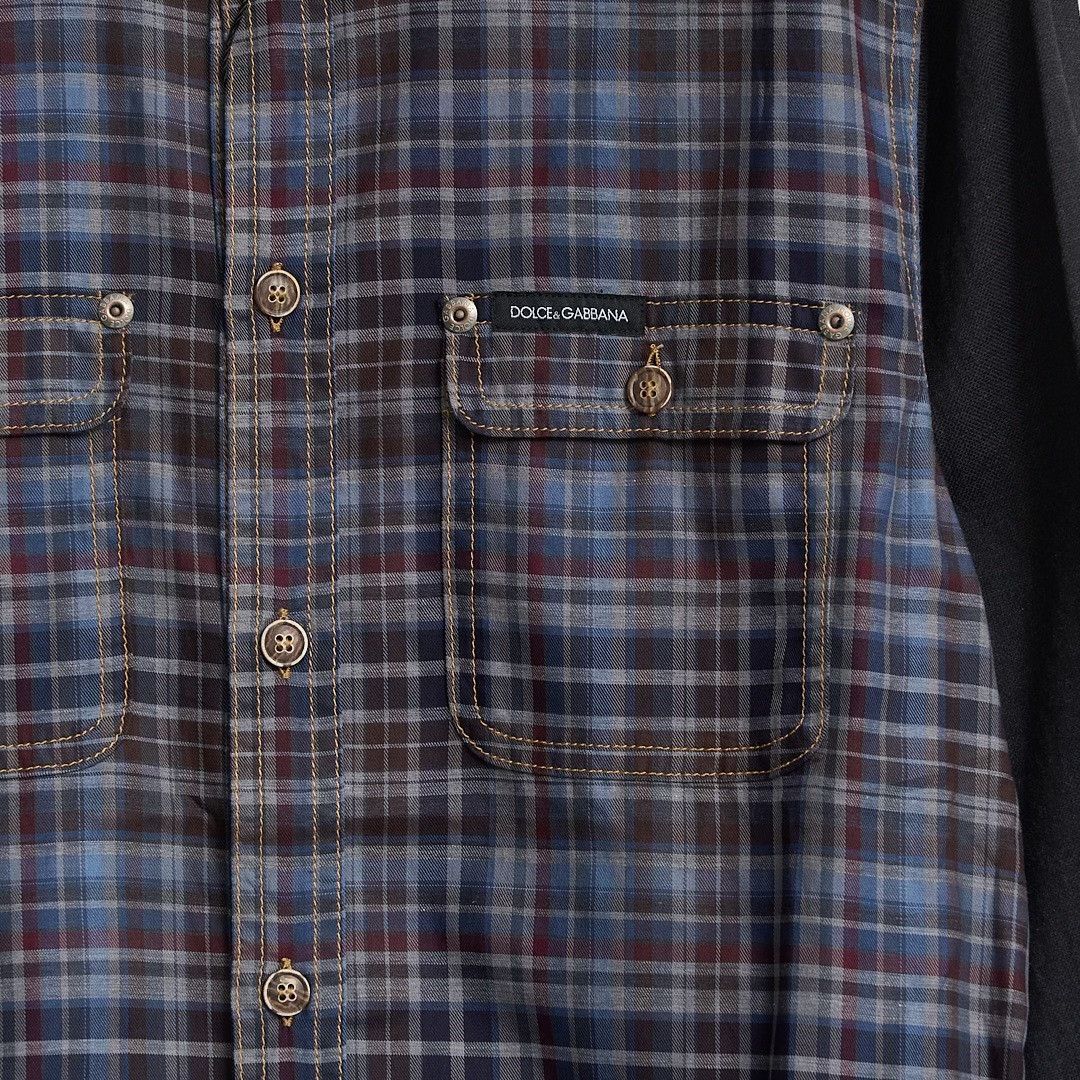 Dolce & Gabbana Dolce&Gabbana Men's Patchwork Plaid Shirt Size US XXS / EU 40 - 5 Thumbnail