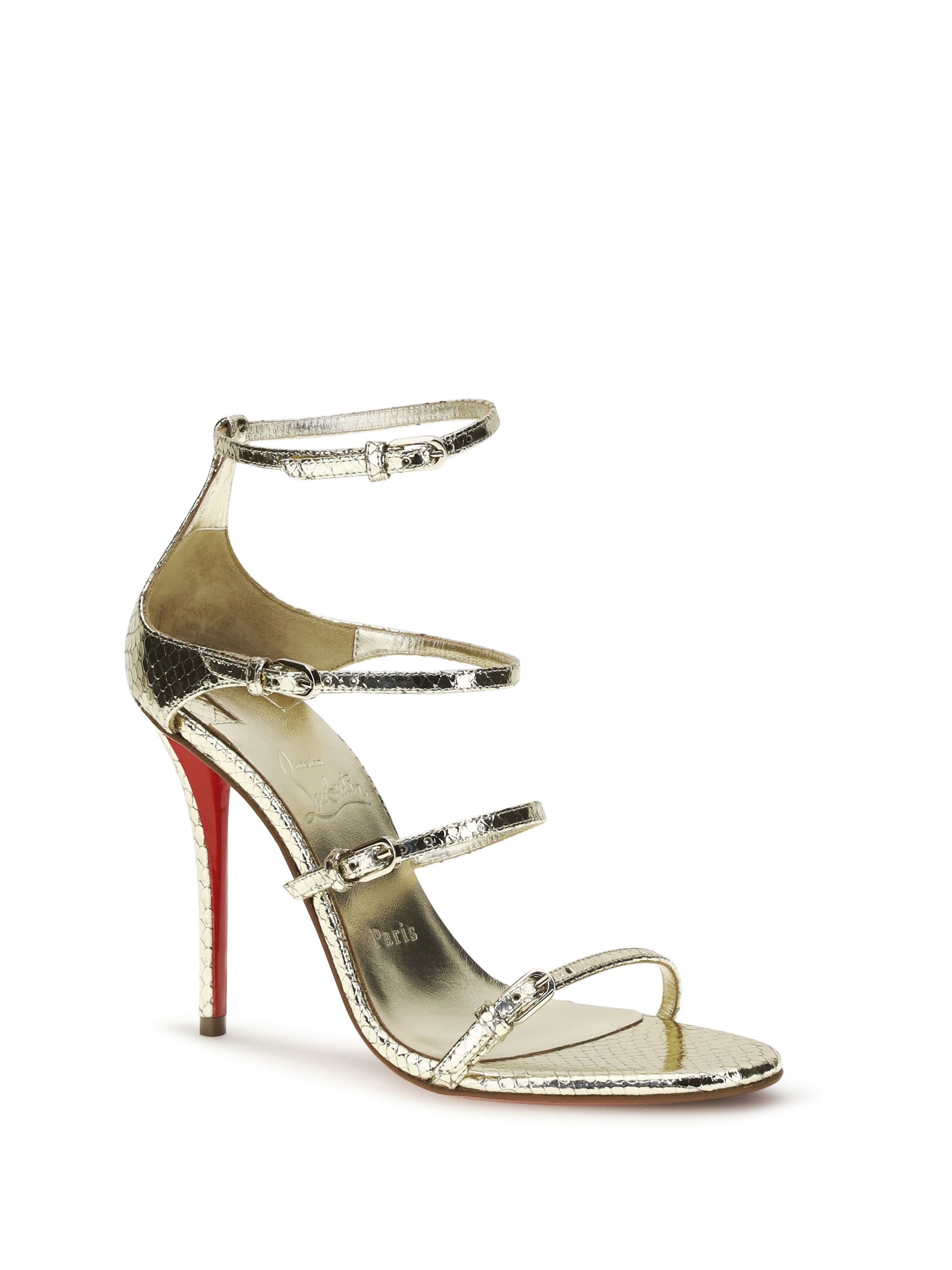 Christian Louboutin Laminated python-print Sandals Size US 6.5 / IT 36.5 - 2 Thumbnail