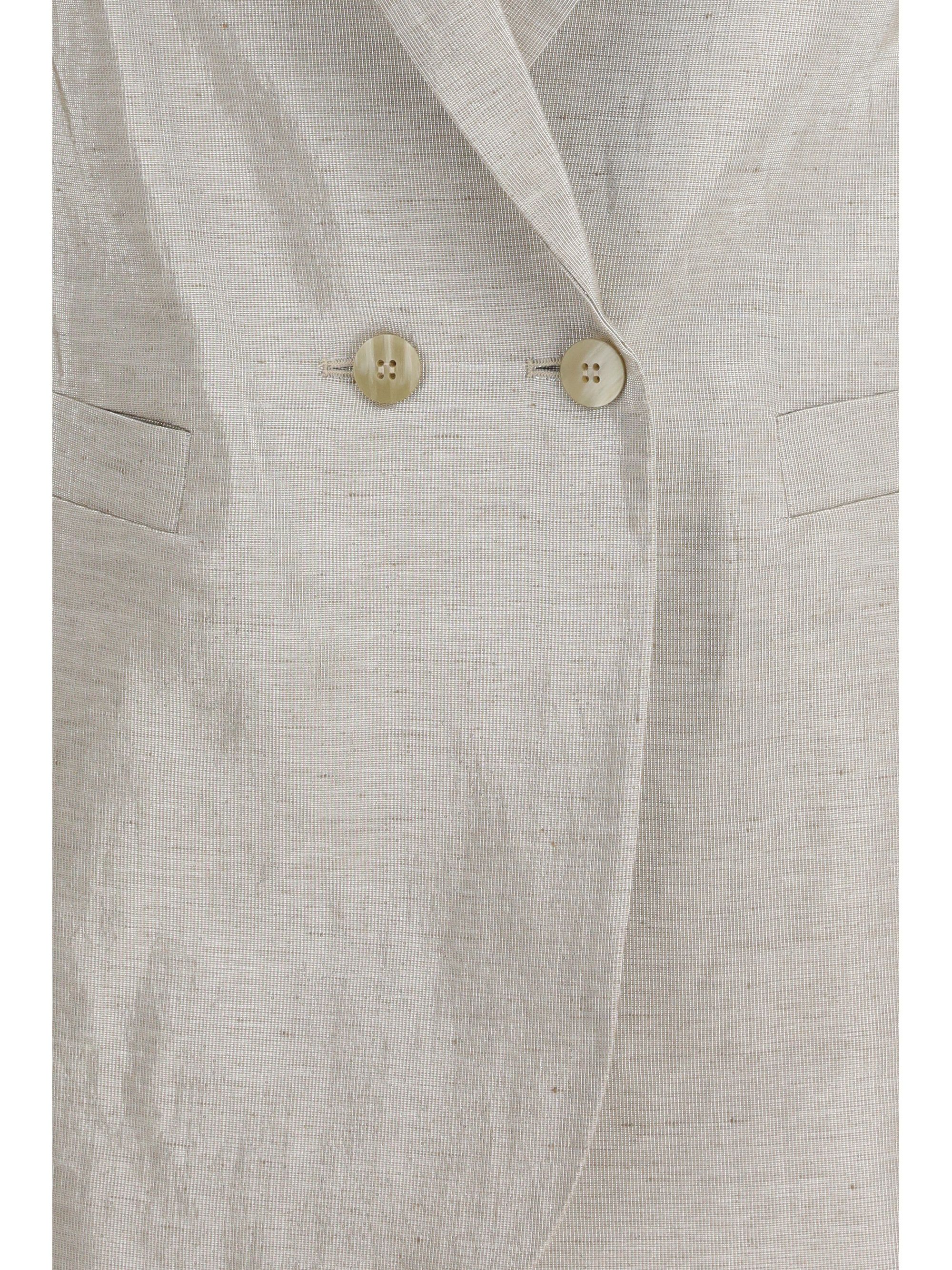 forte_forte Double-Breasted Jacket in linen and lurex with jewel buttons Size XS / US 0-2 / IT 36-38 - 3 Thumbnail