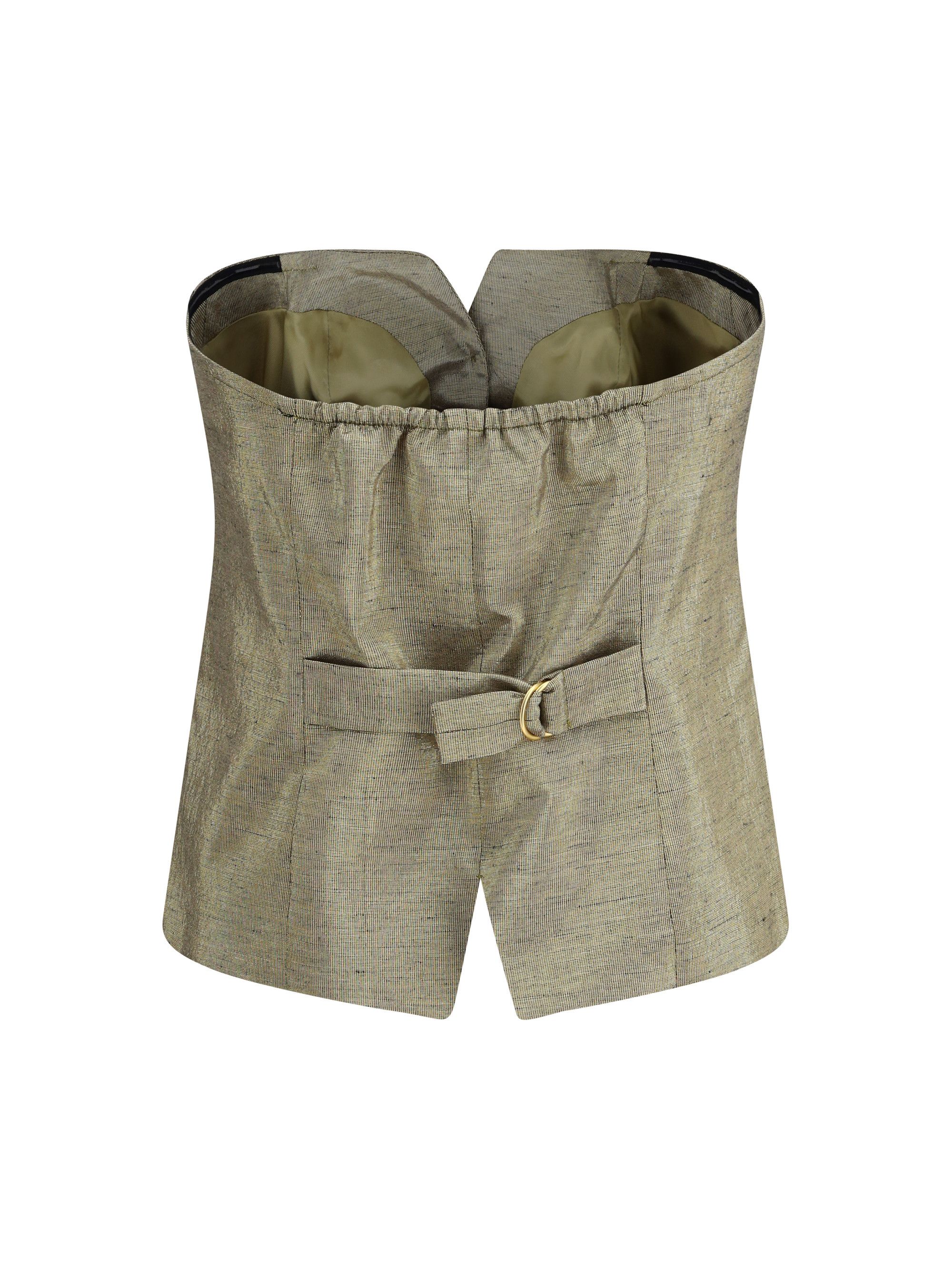 forte_forte Lurex Linen Bustier Top with front button closure Size S / US 4 / IT 40 - 2 Thumbnail