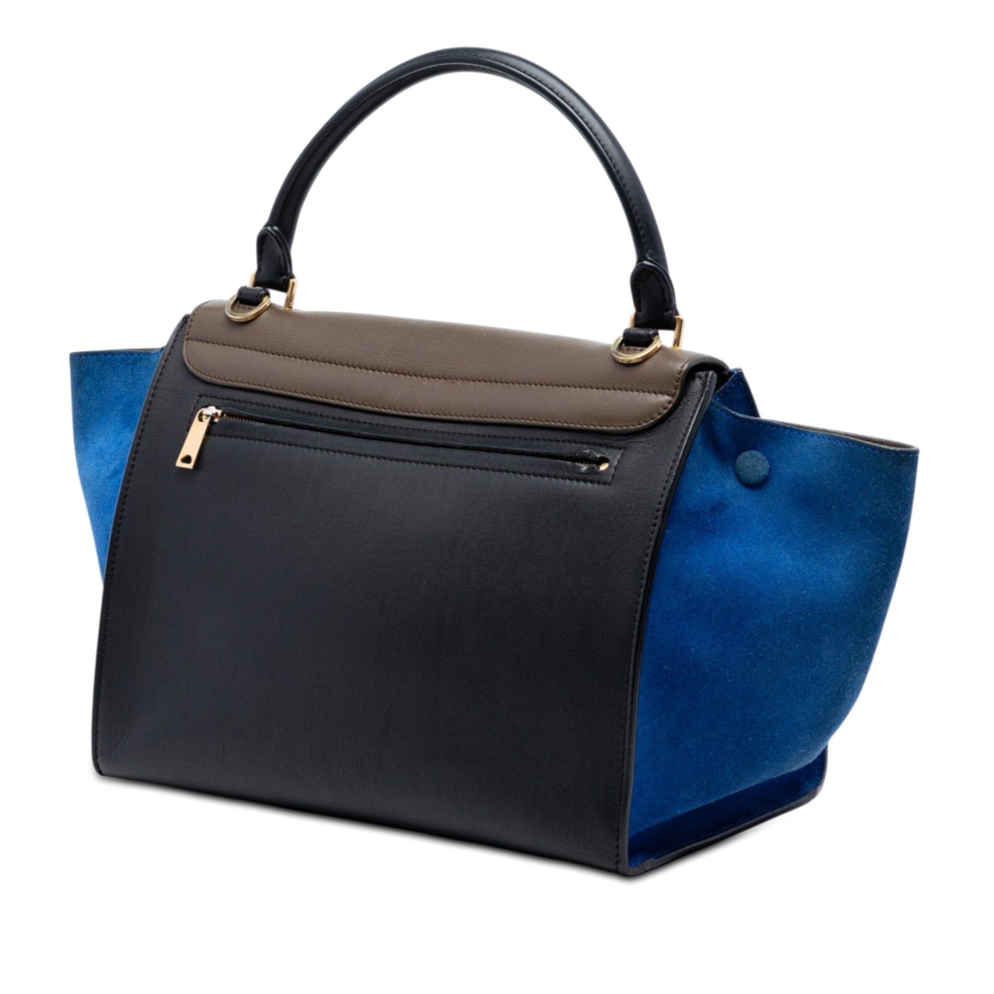 Celine Medium Tricolor Calfskin and Suede Trapeze Satchel Size ONE SIZE - 2 Thumbnail