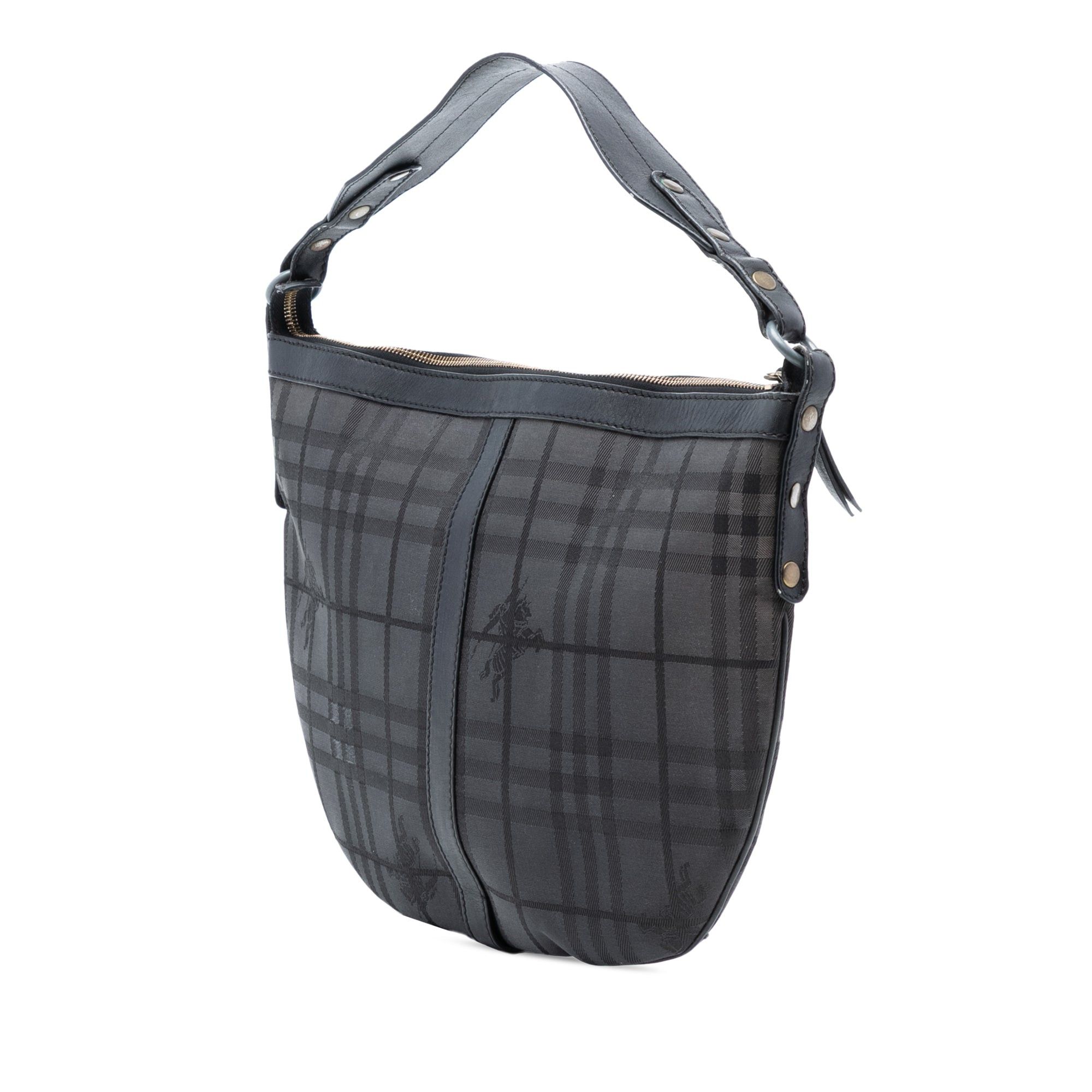 Burberry Haymarket Check Coated Canvas Hobo Size ONE SIZE - 2 Thumbnail