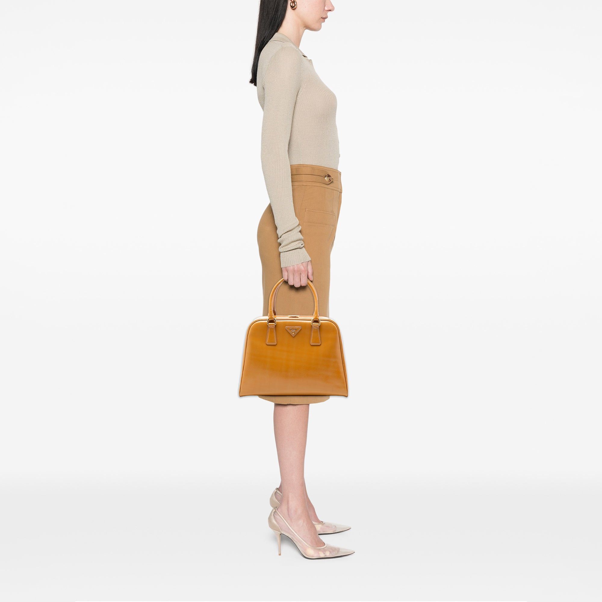 Prada Saffiano Vernice Pyramid Frame Handbag Size ONE SIZE - 6 Thumbnail