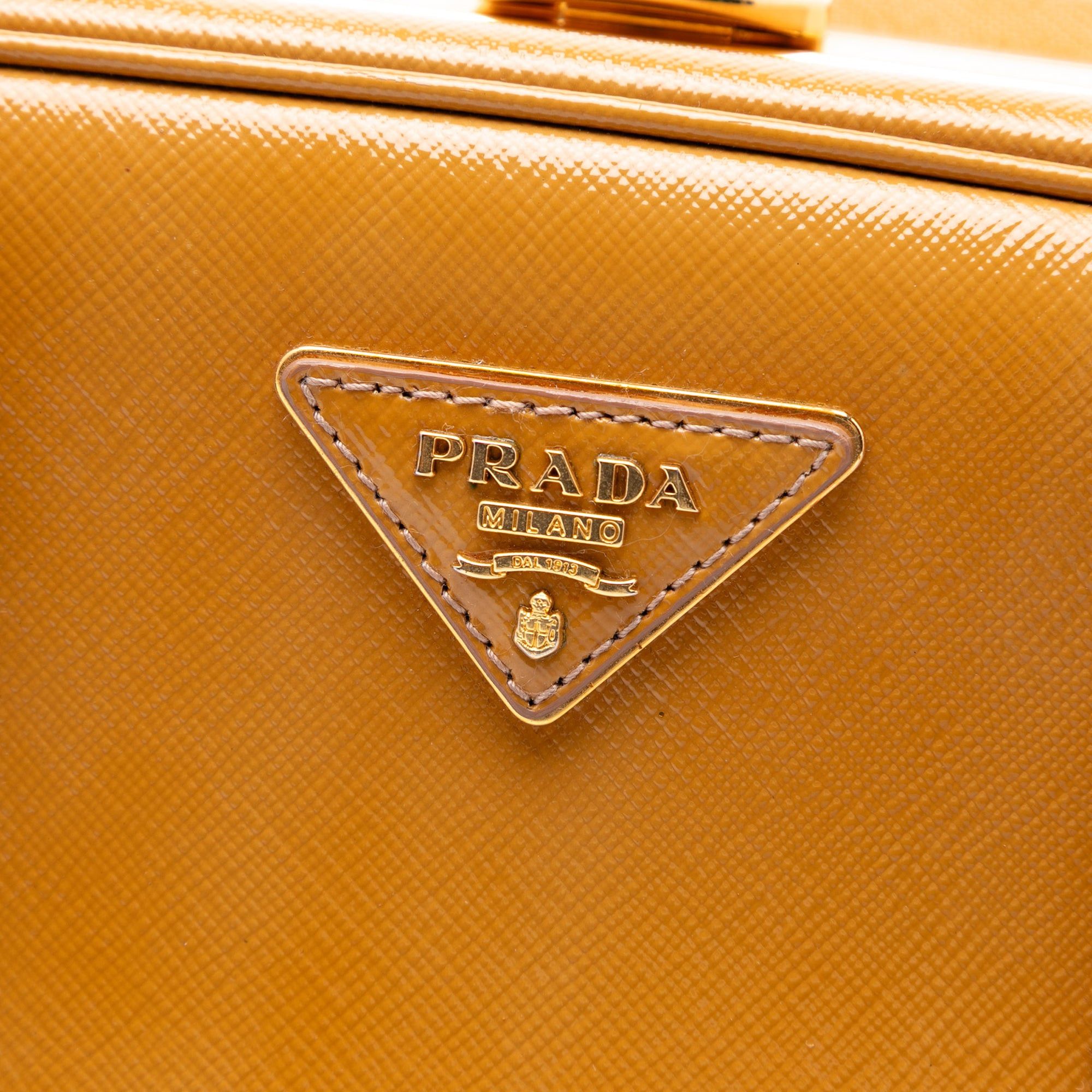 Prada Saffiano Vernice Pyramid Frame Handbag Size ONE SIZE - 5 Thumbnail