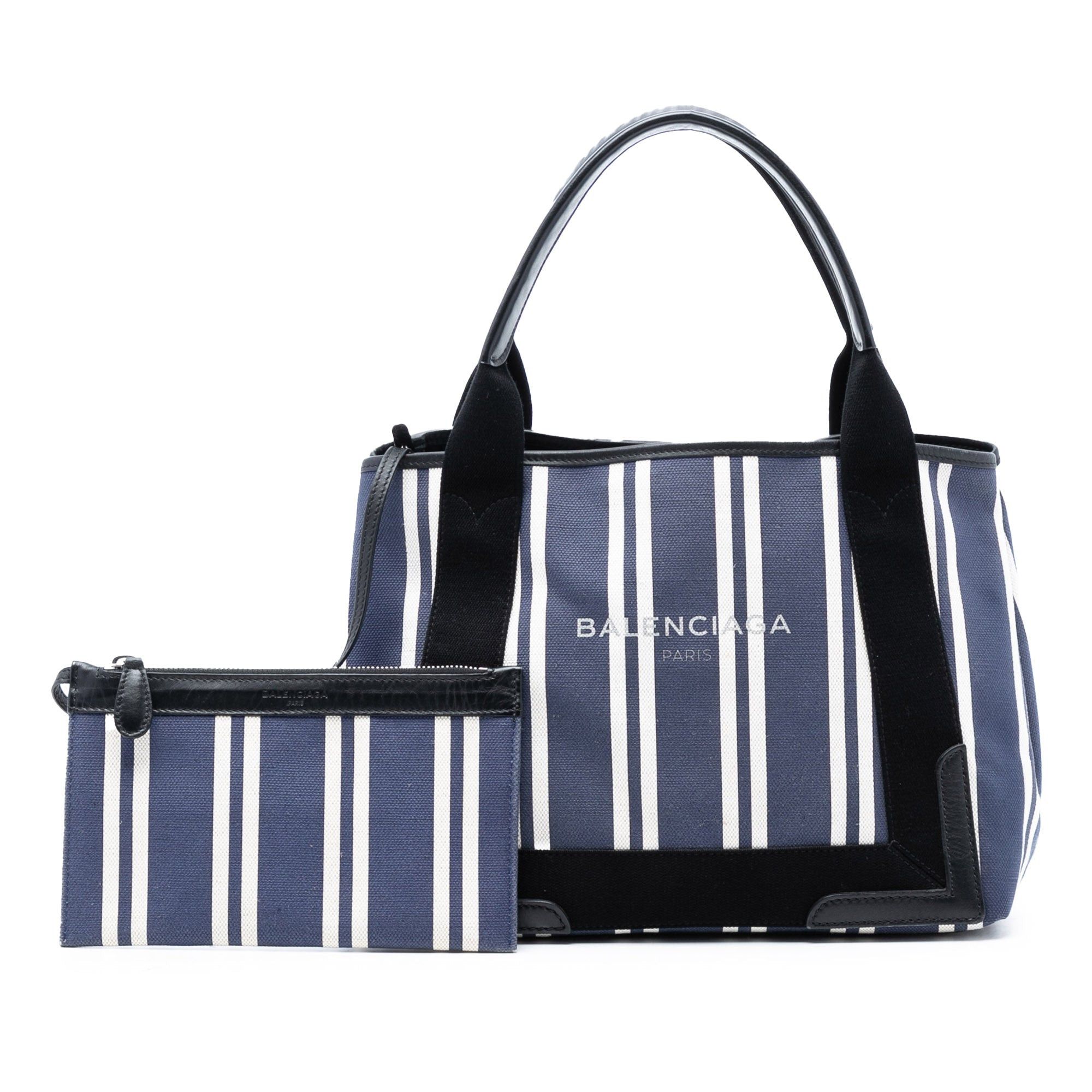 Balenciaga Canvas Striped Navy Cabas S Size ONE SIZE - 8 Thumbnail