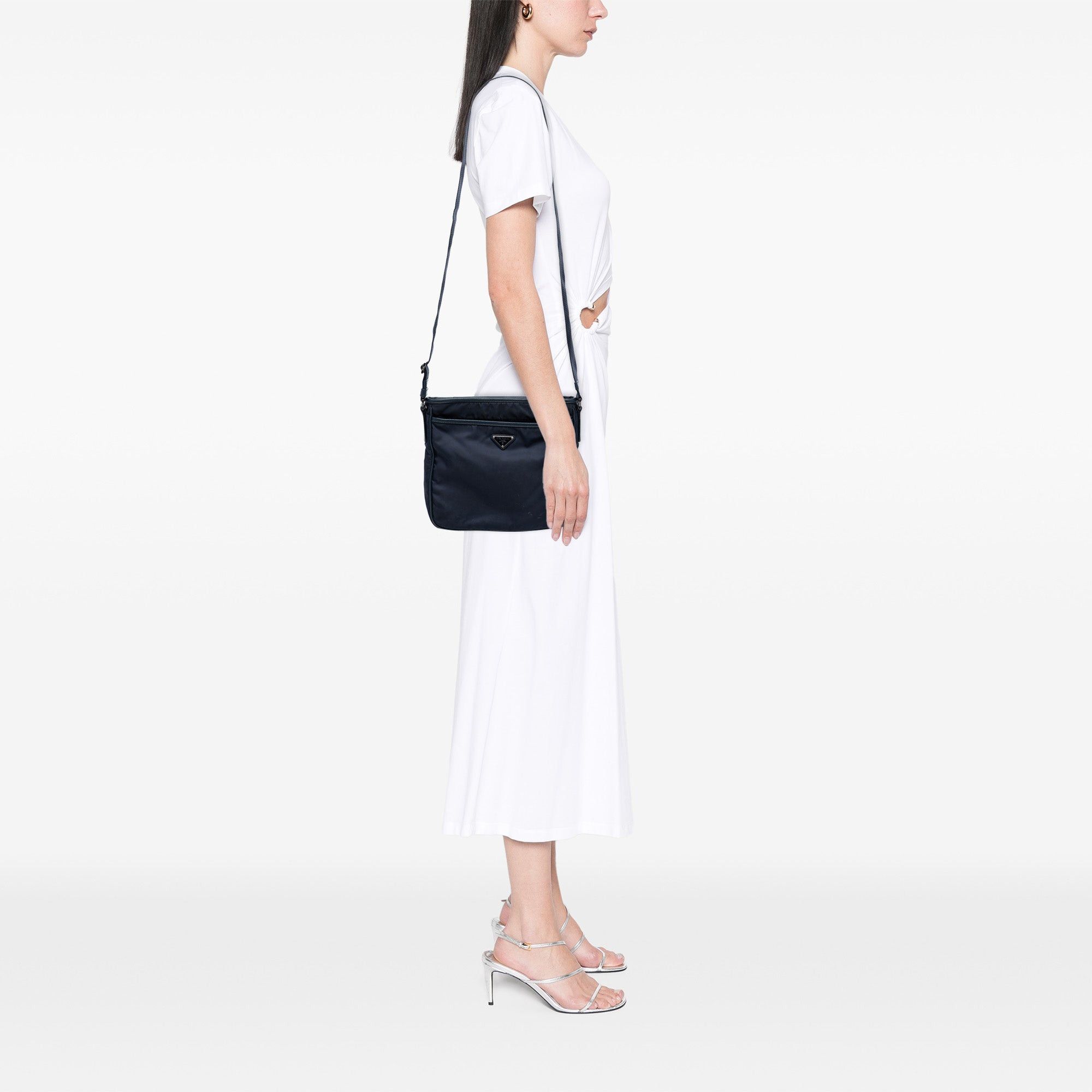 Prada Saffiano Trimmed Tessuto Zip Top Crossbody Size ONE SIZE - 7 Thumbnail