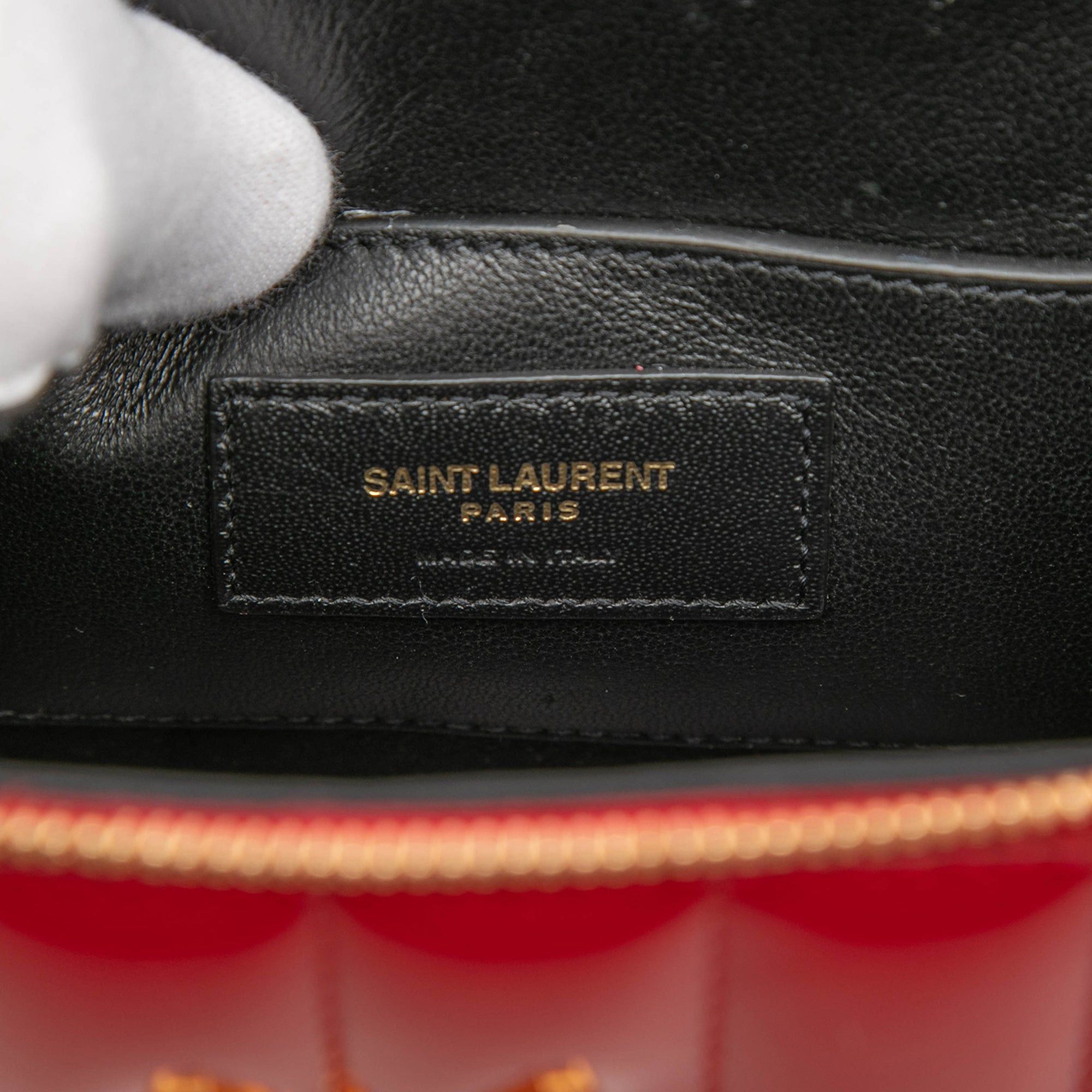 Saint Laurent Paris Matelasse Patent Monogram Vicky Vanity Bag Size ONE SIZE - 5 Thumbnail