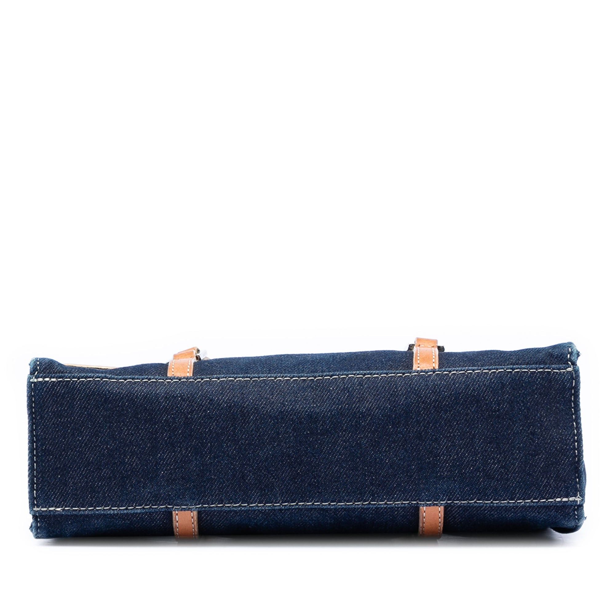 Burberry Denim and Embossed Leather Handbag Size ONE SIZE - 3 Thumbnail