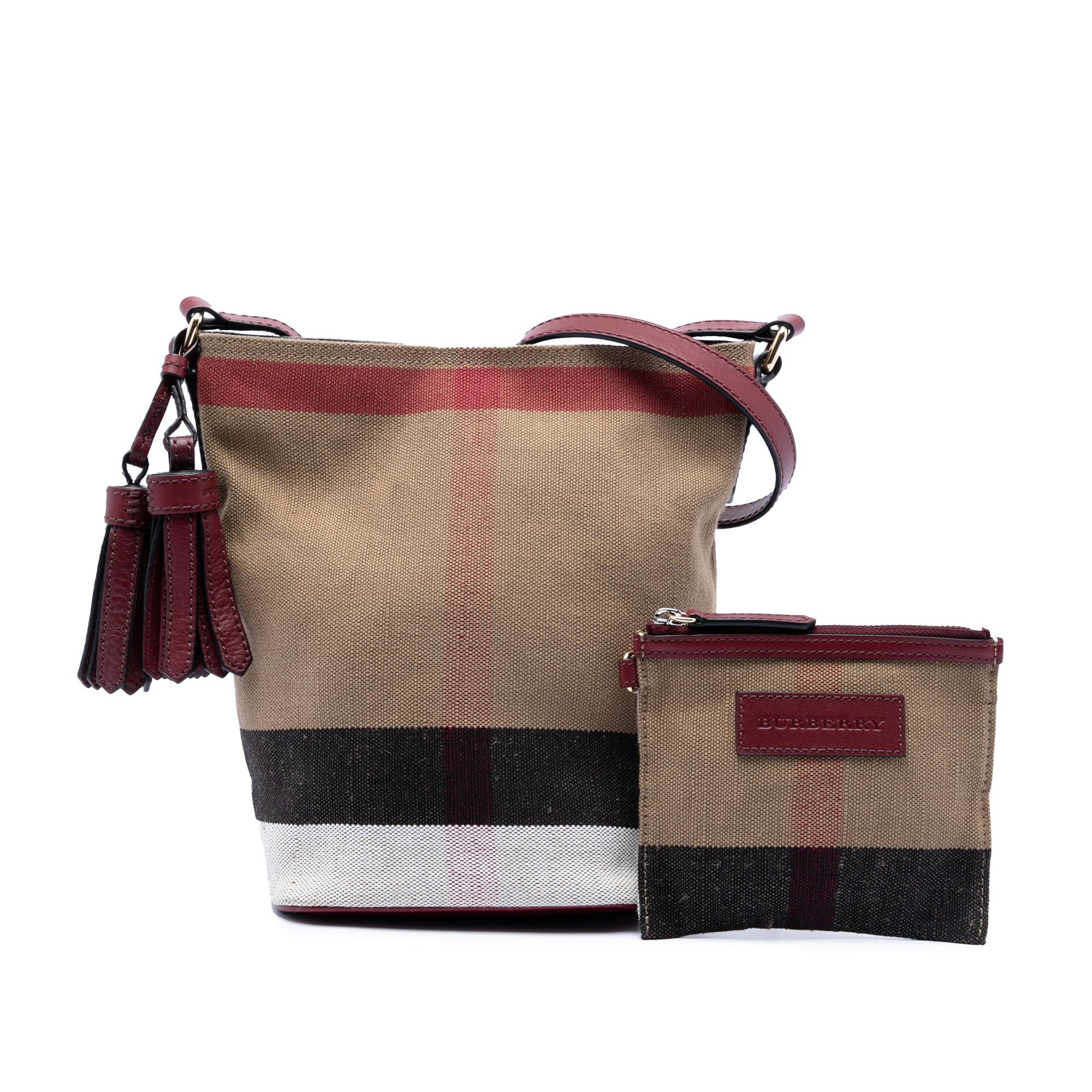 Burberry Mini Mega Check Canvas Ashby Tassel Bucket Bag Size ONE SIZE - 8 Thumbnail