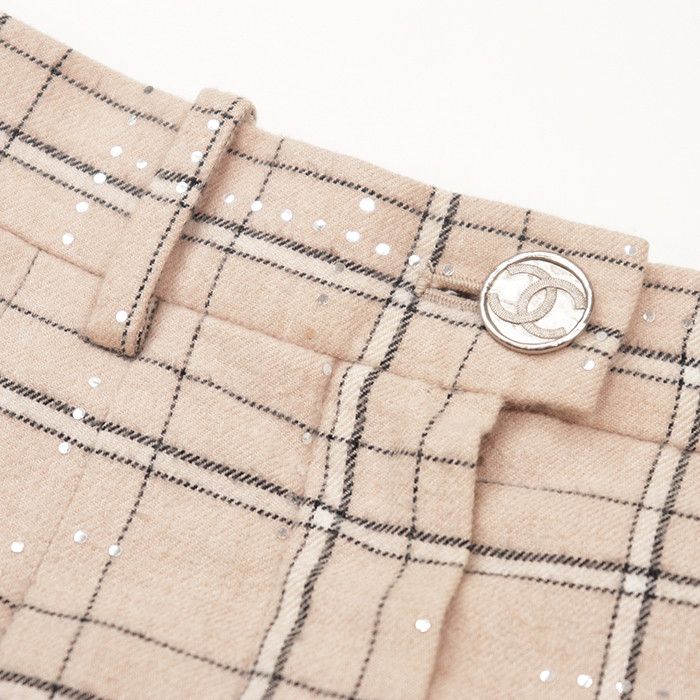 Chanel Chanel Chanel Lame Check Cotton Pants Textile Pants P71172 DUTY FREE for USA Size ONE SIZE - 2 Thumbnail