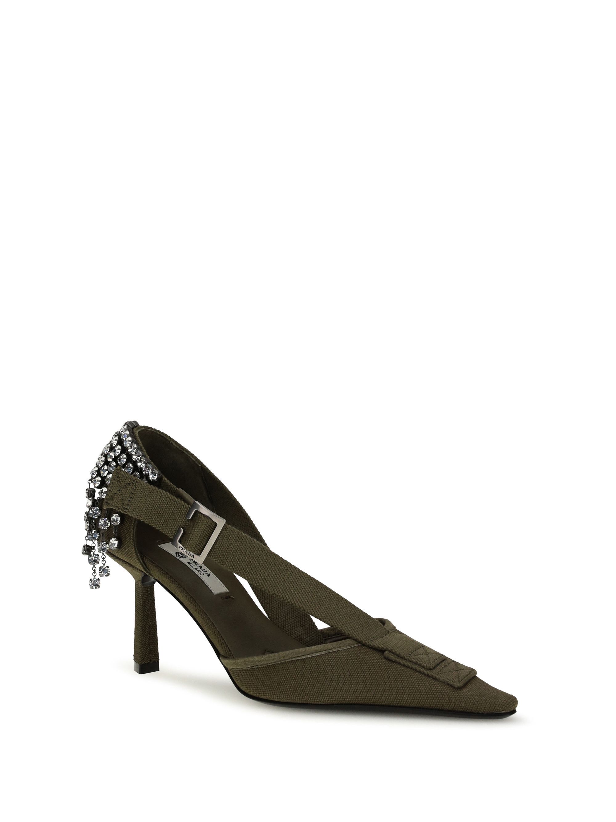 Prada Canvas Pumps with crystals Size US 7 / IT 37 - 2 Thumbnail