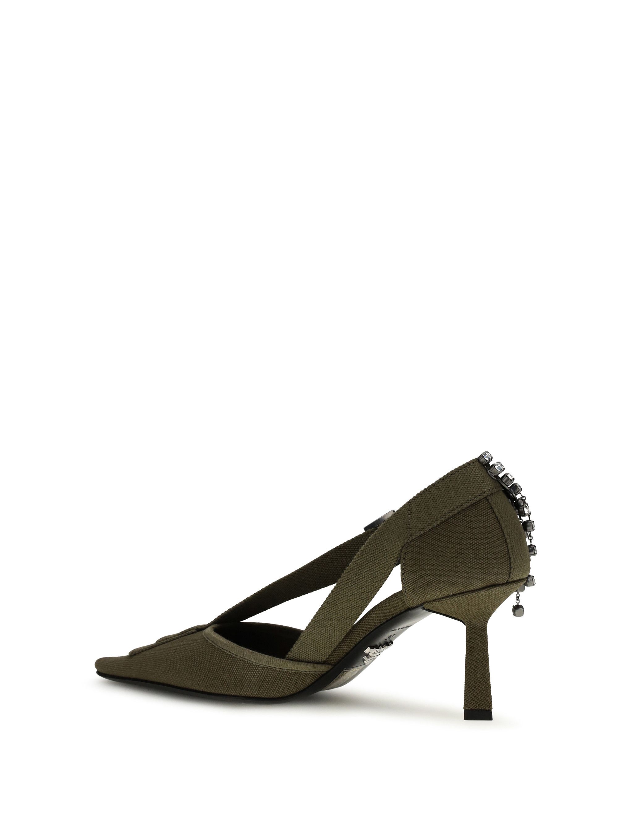 Prada Canvas Pumps with crystals Size US 10 / IT 40 - 3 Thumbnail