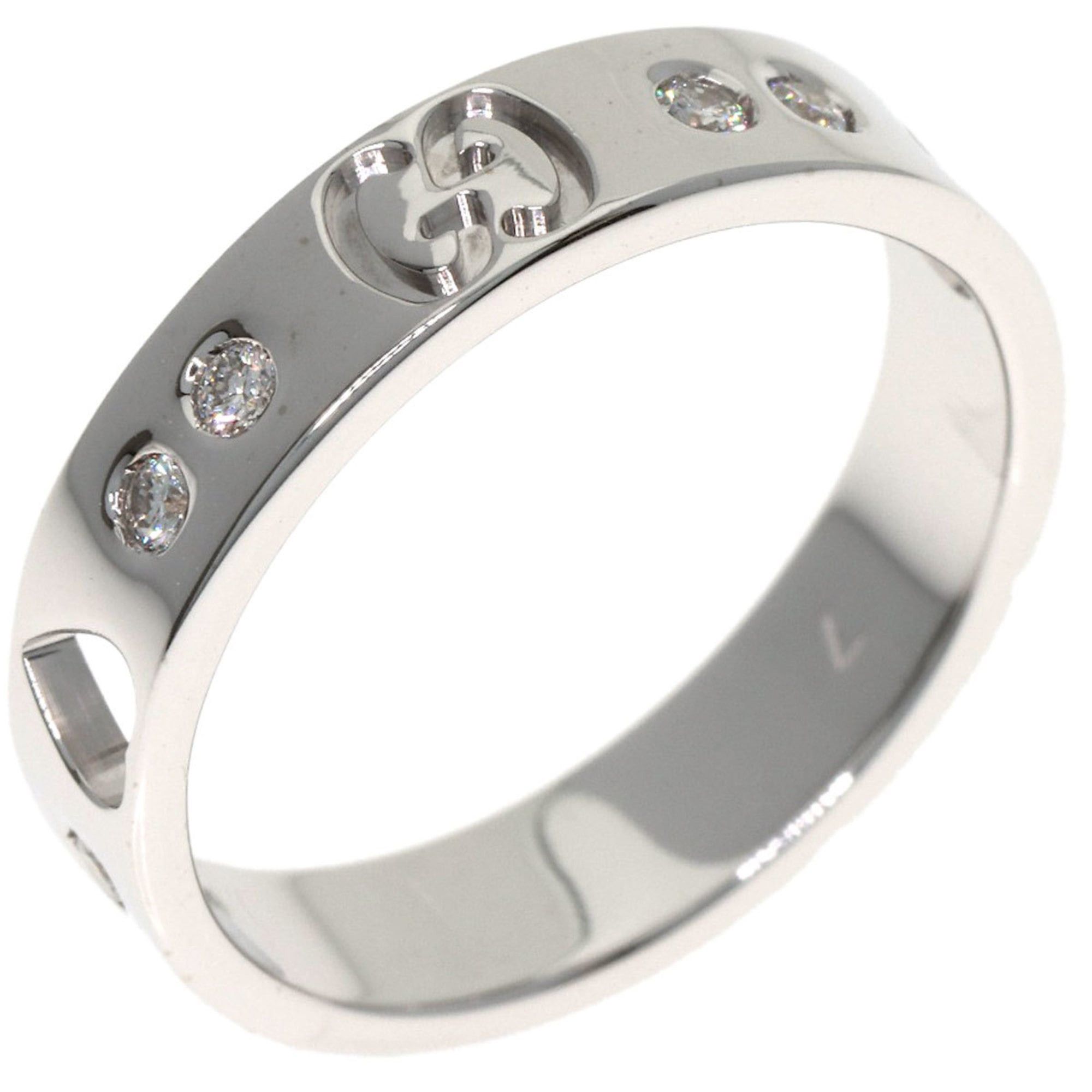 Gucci Gucci Icon Amor Diamond Ring #4, 18K White Gold, Women's. Size ONE SIZE - 2 Thumbnail
