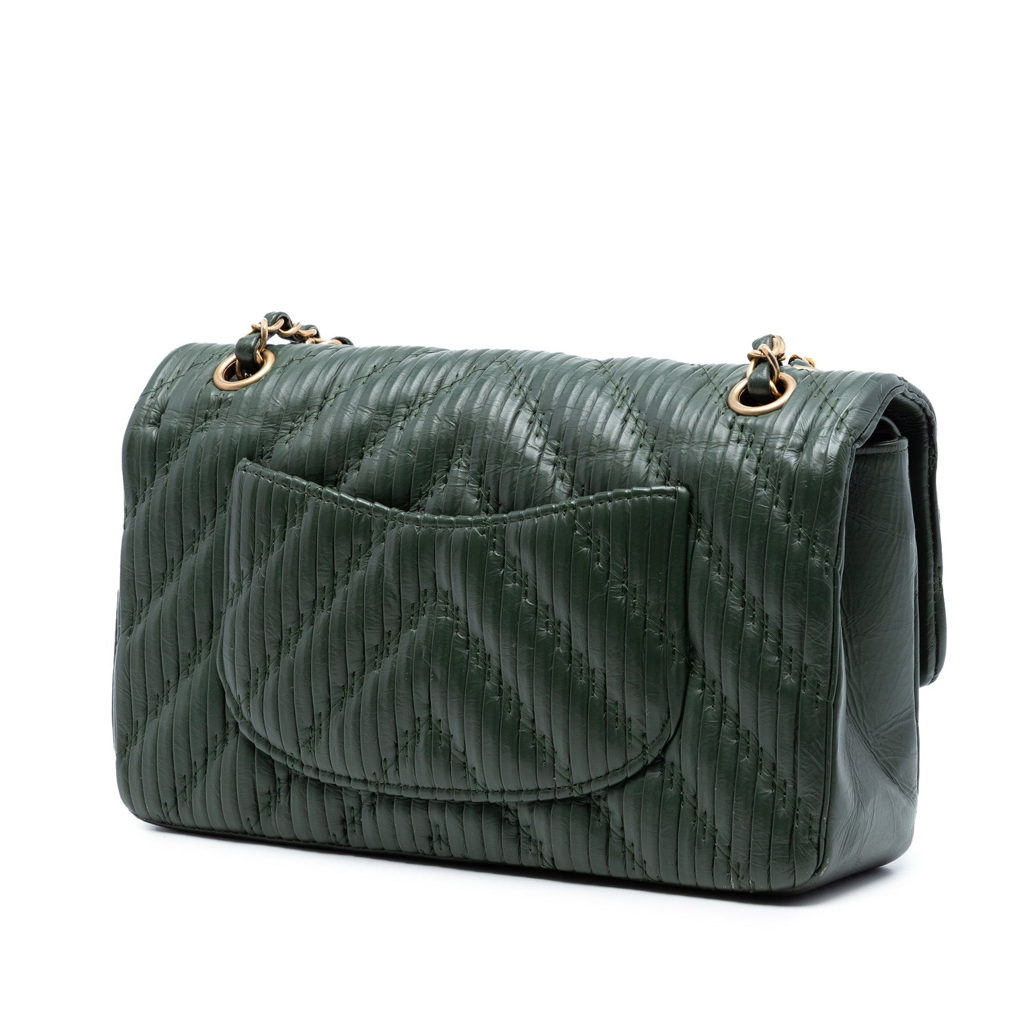 Chanel Medium Classic Chevron Calfskin Pleated Double Flap Size ONE SIZE - 2 Thumbnail