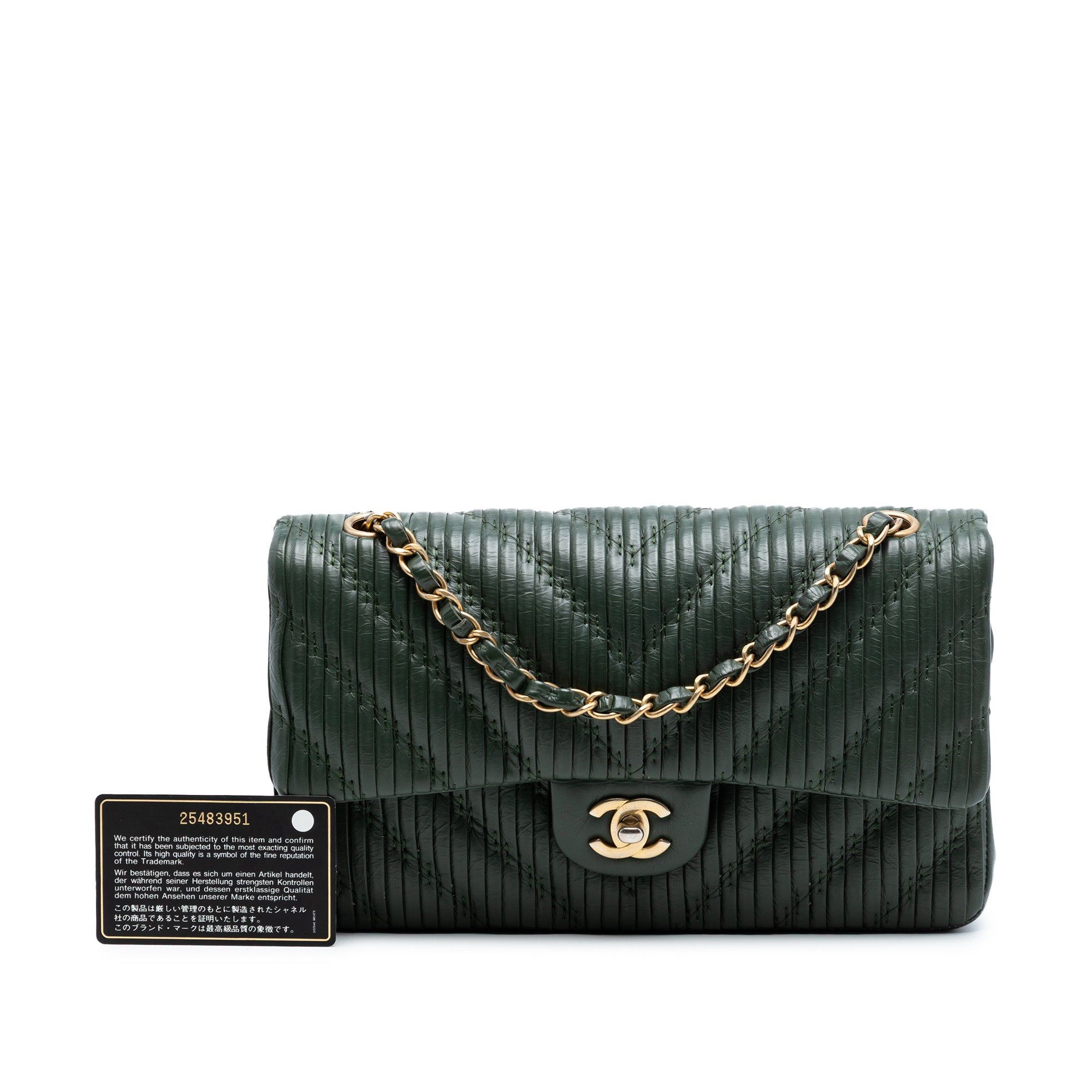 Chanel Medium Classic Chevron Calfskin Pleated Double Flap Size ONE SIZE - 8 Thumbnail