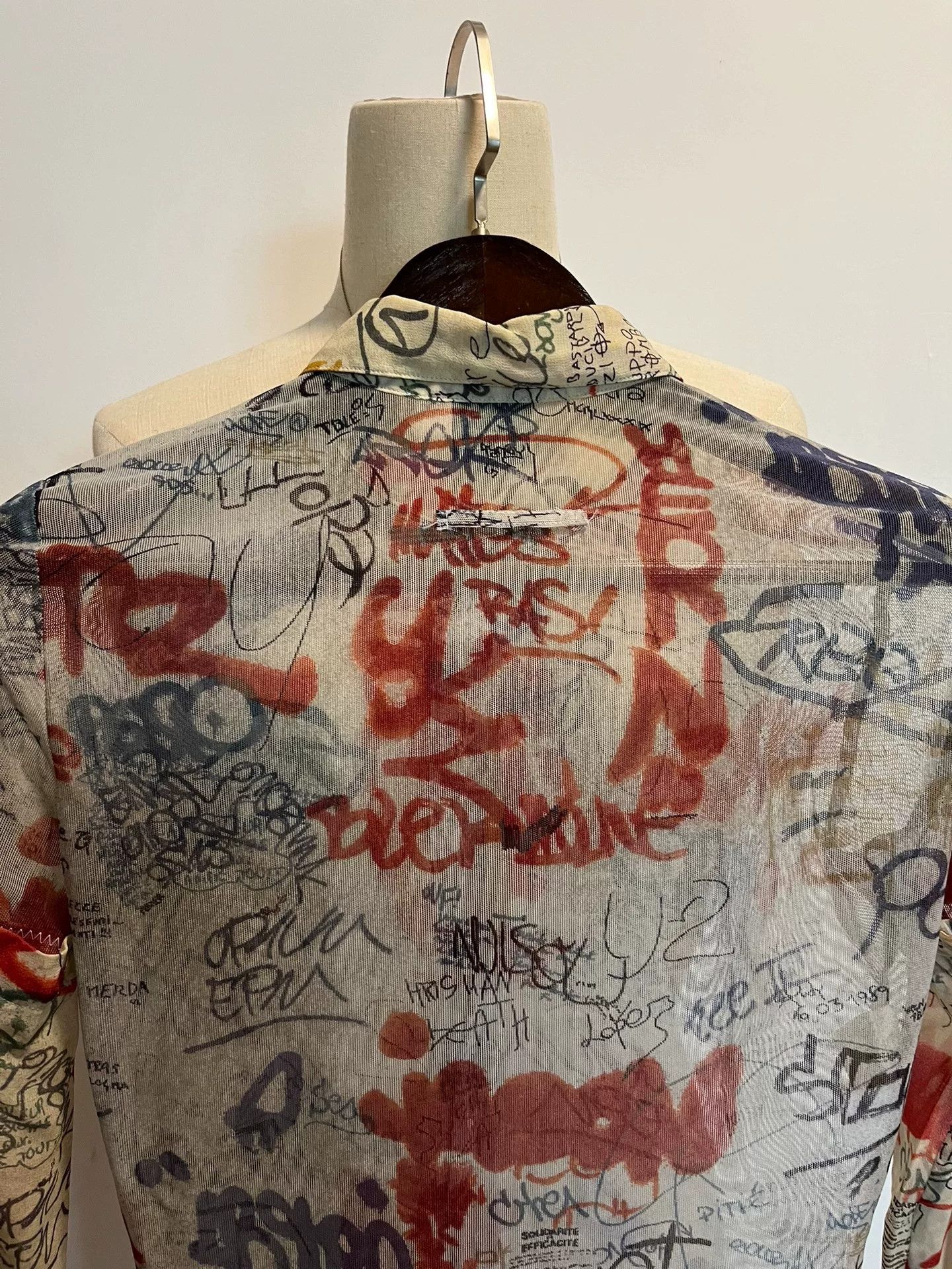 Jean Paul Gaultier Jean Paul Gaultier Graffiti Mesh Shirt Size US M / EU 48-50 / 2 - 5 Thumbnail