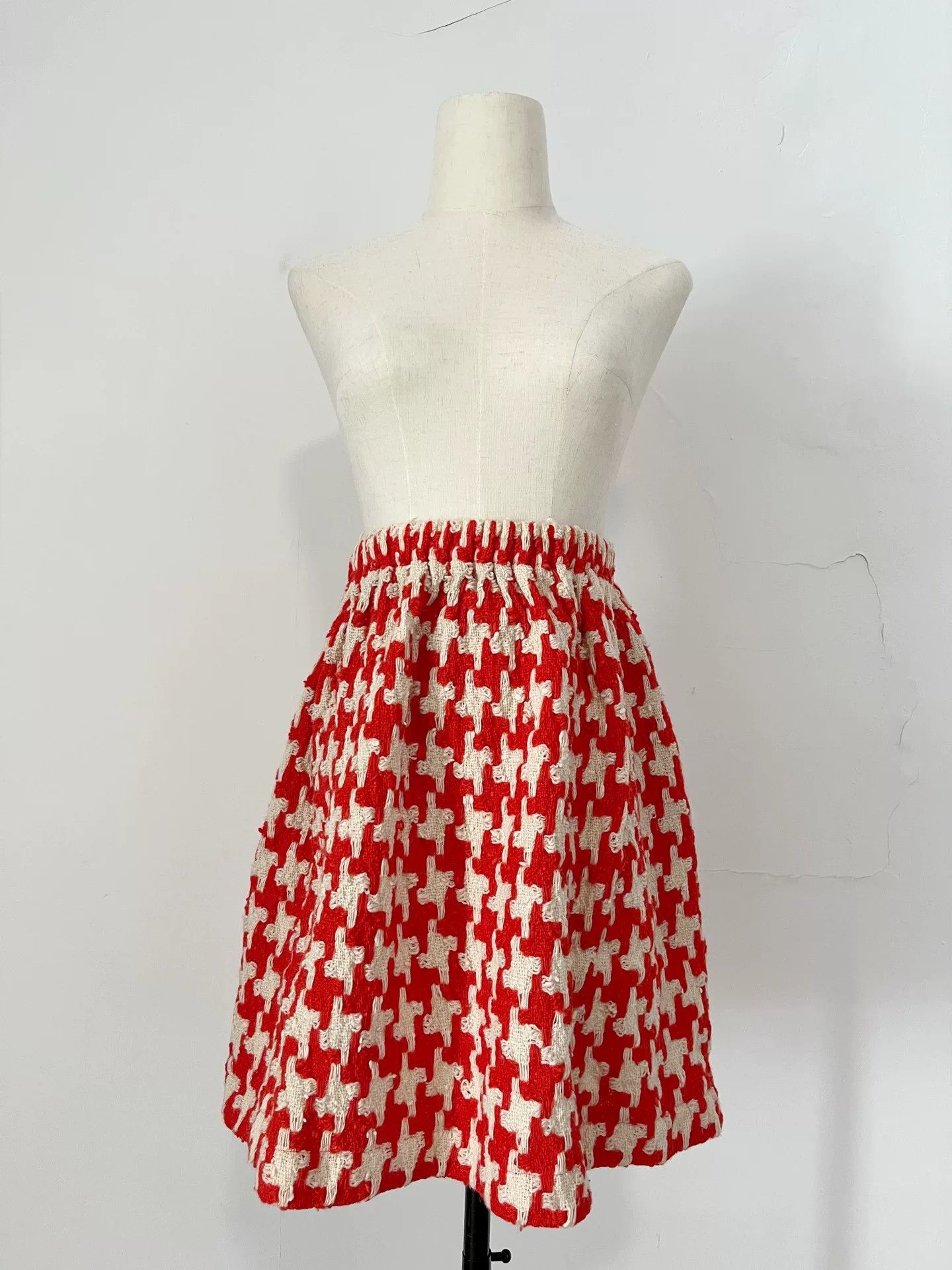 Comme des Garcons Comme des Garcons Orange Houndstooth Knit Skirt Size 25" / US 0 / IT 36 - 3 Thumbnail
