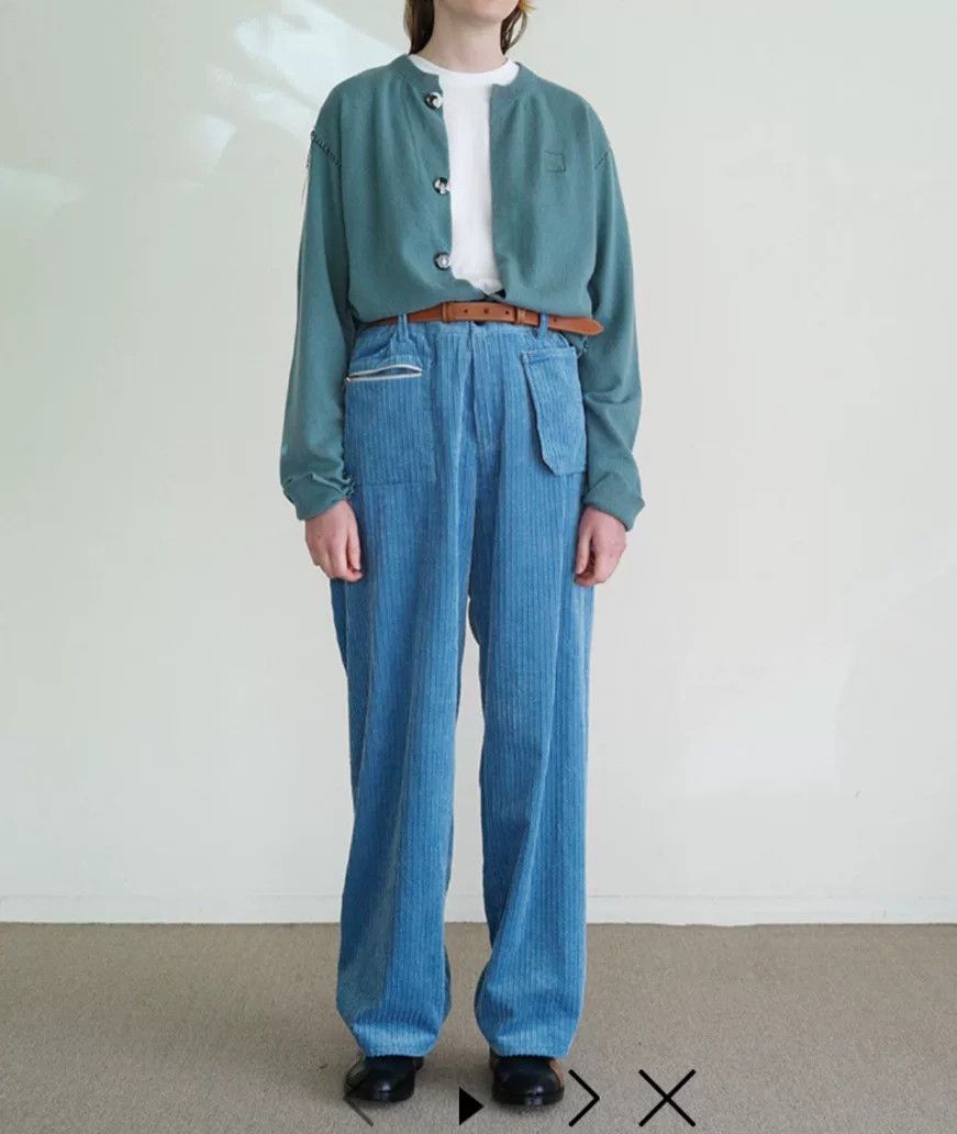 SUNSEA Sunsea Gray Cotton-Linen Corduroy Wide-Leg Pants Size 25" / US 0 / IT 36 - 9 Thumbnail