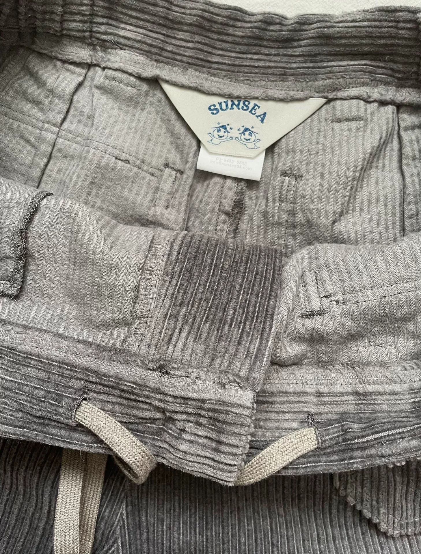SUNSEA Sunsea Gray Cotton-Linen Corduroy Wide-Leg Pants Size 25" / US 0 / IT 36 - 6 Thumbnail
