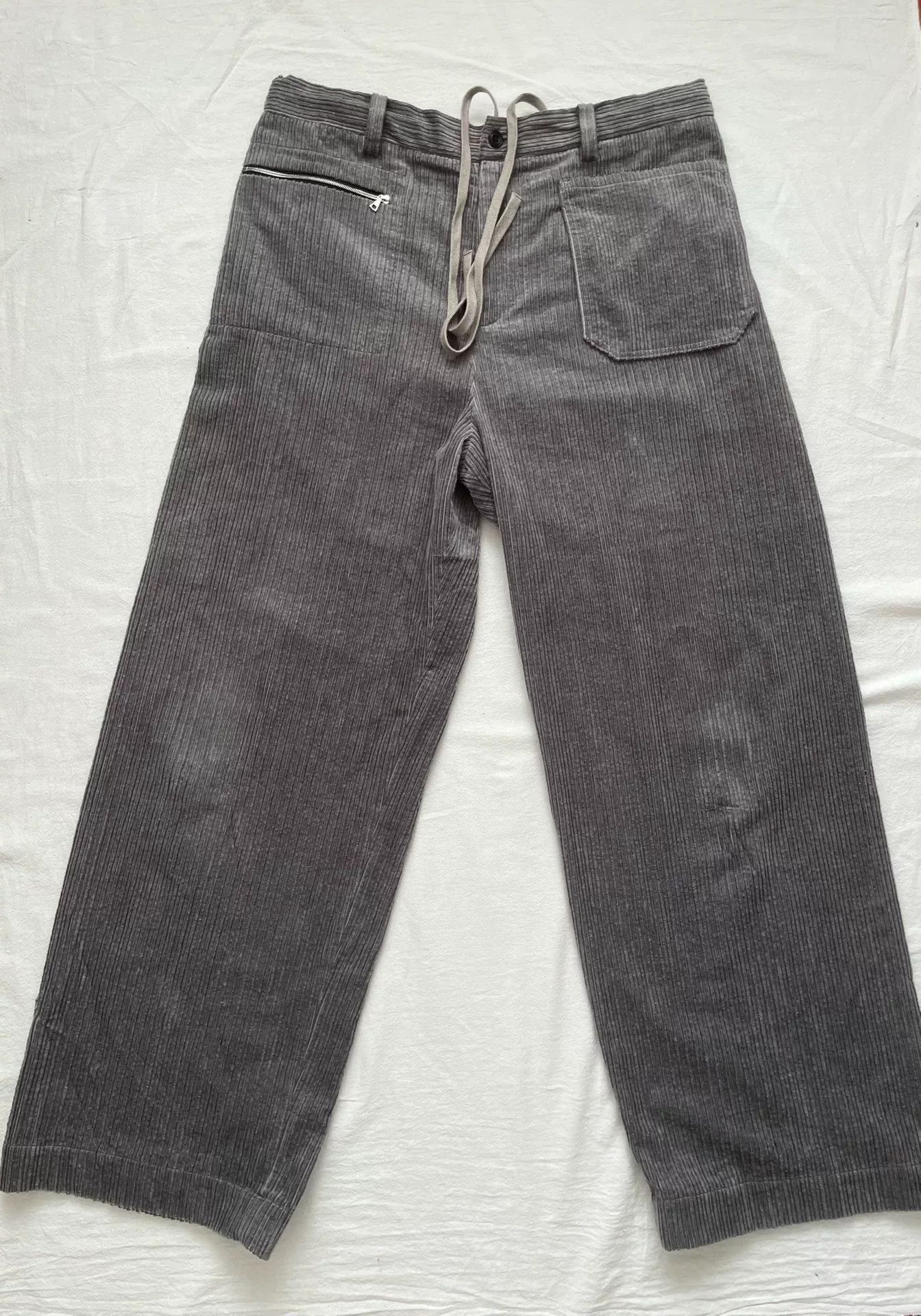 SUNSEA Sunsea Gray Cotton-Linen Corduroy Wide-Leg Pants Size 25" / US 0 / IT 36 - 2 Thumbnail