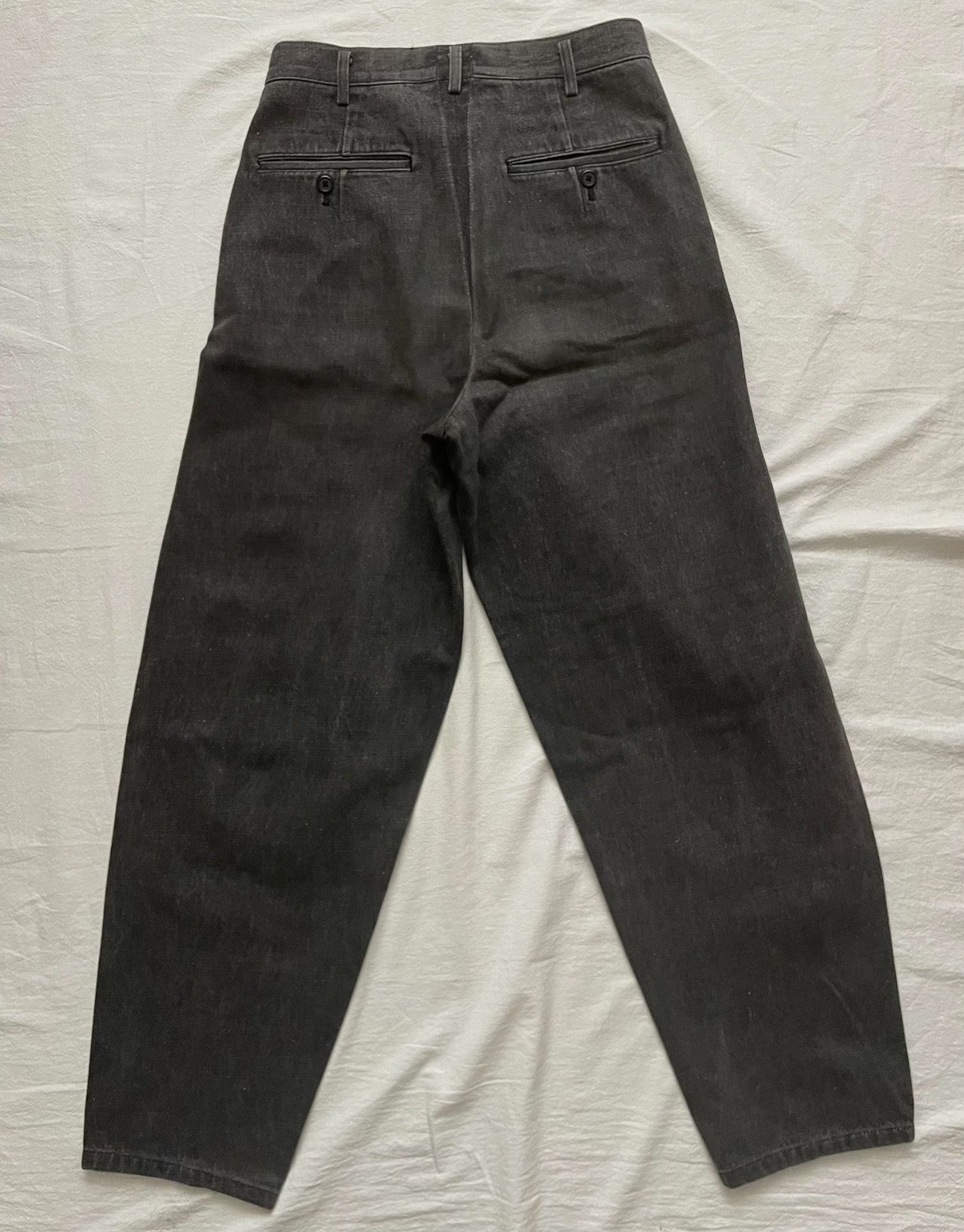 Yohji Yamamoto Y's Yamamoto Black Gray Curved Jeans Size 25" / US 0 / IT 36 - 2 Thumbnail