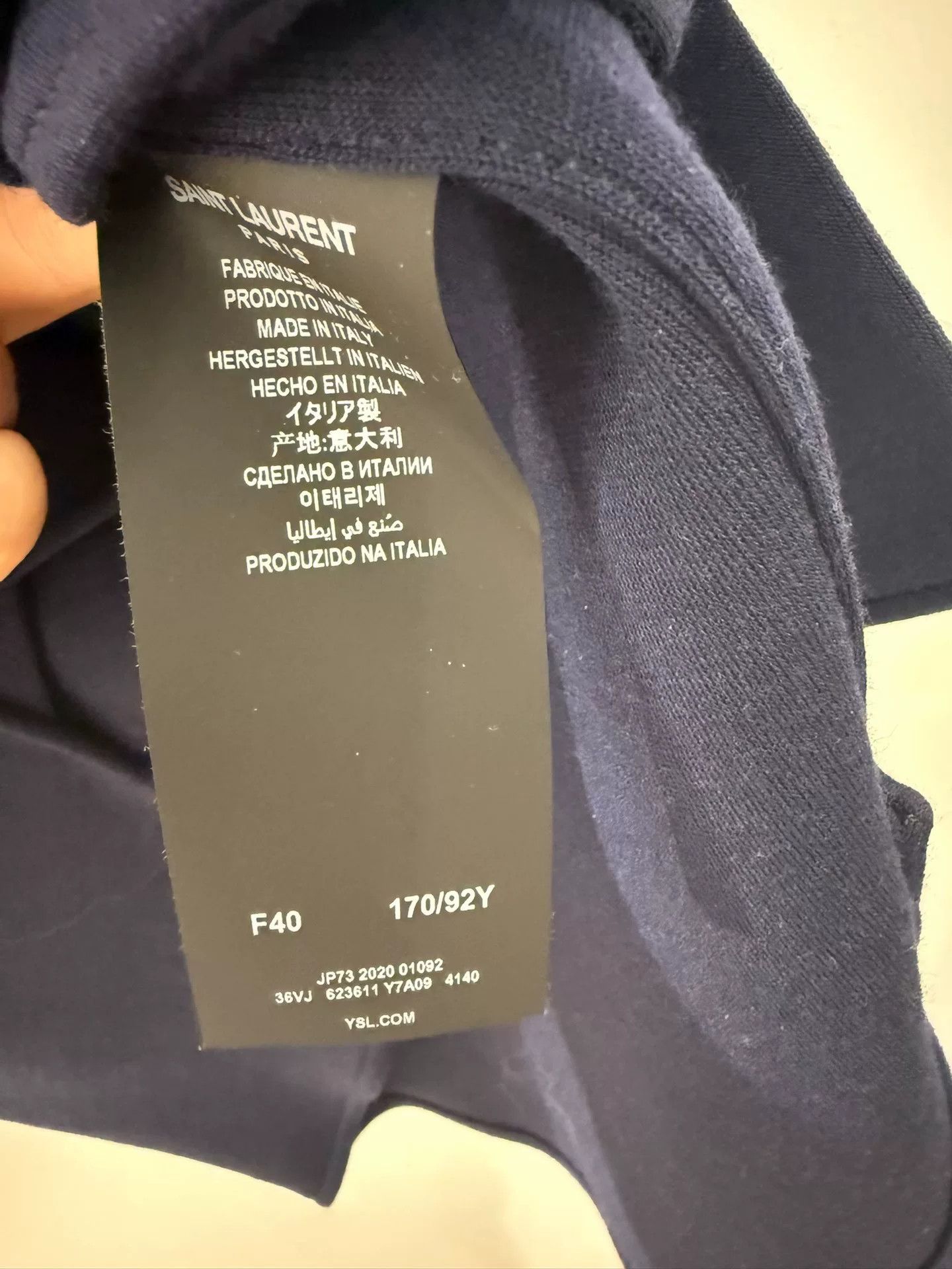 Saint Laurent Paris YSL Monogram Wool Dark Blue Shirt Size M / US 6-8 / IT 42-44 - 5 Thumbnail