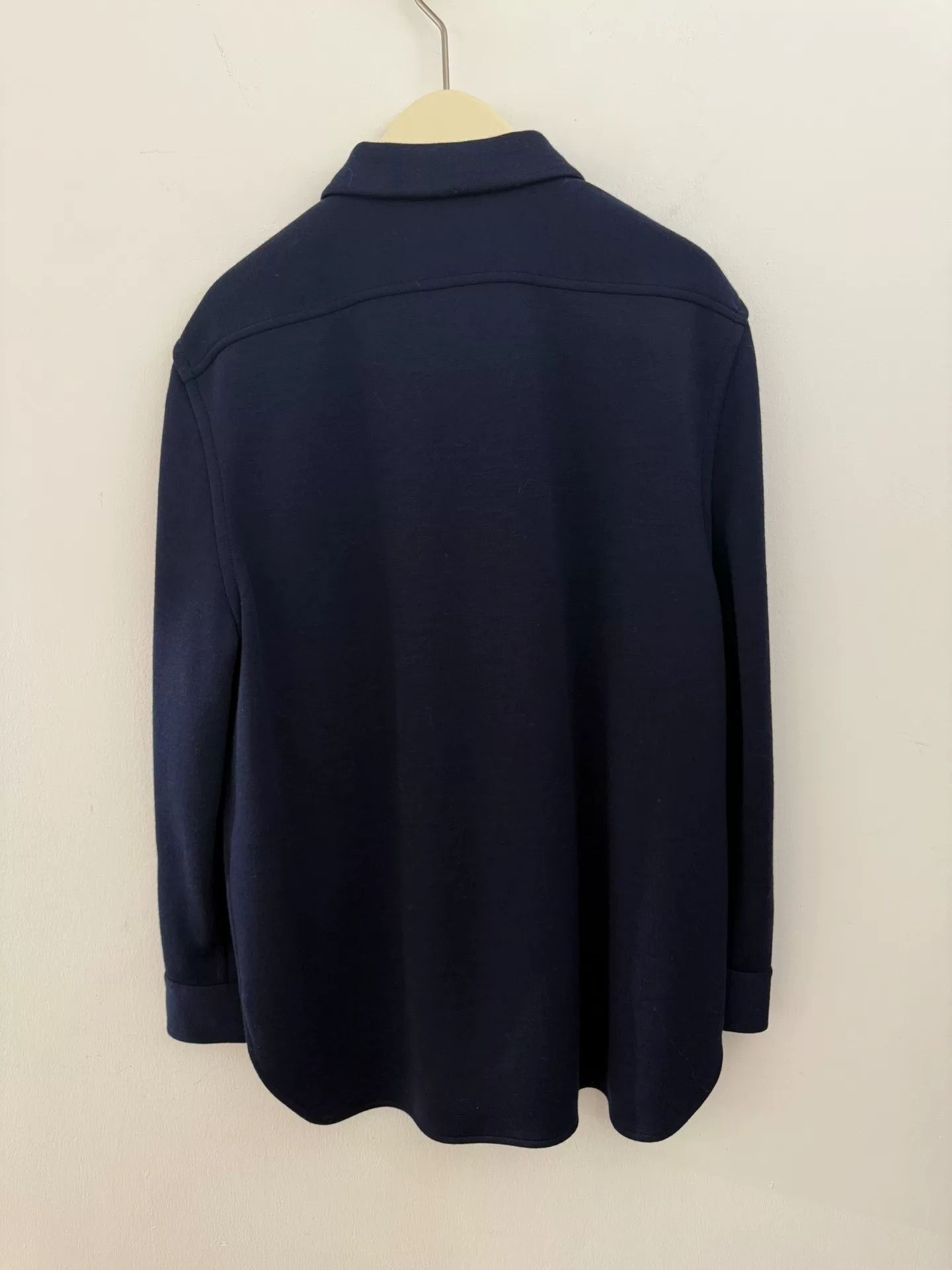 Saint Laurent Paris YSL Monogram Wool Dark Blue Shirt Size M / US 6-8 / IT 42-44 - 4 Thumbnail