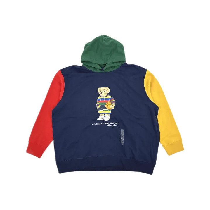 Polo Ralph Lauren Polo Ralph Lauren Colorblock Bear Hooded Sweatshirt Size US XL / EU 56 / 4 - 2 Thumbnail
