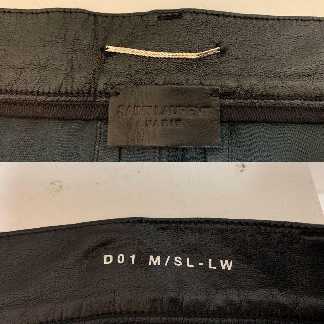 Saint Laurent Paris Saint Laurent Black Leather Pants Size US 31 - 4 Thumbnail