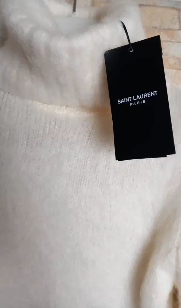 Saint Laurent Paris Saint Laurent White Cropped Turtleneck Sweater Size M / US 6-8 / IT 42-44 - 7 Thumbnail