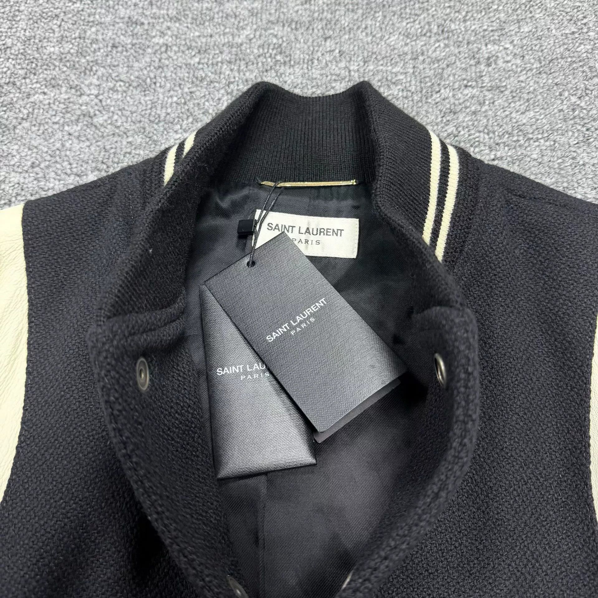 Saint Laurent Paris Saint Laurent Black White Baseball Jacket Size US M / EU 48-50 / 2 - 3 Thumbnail