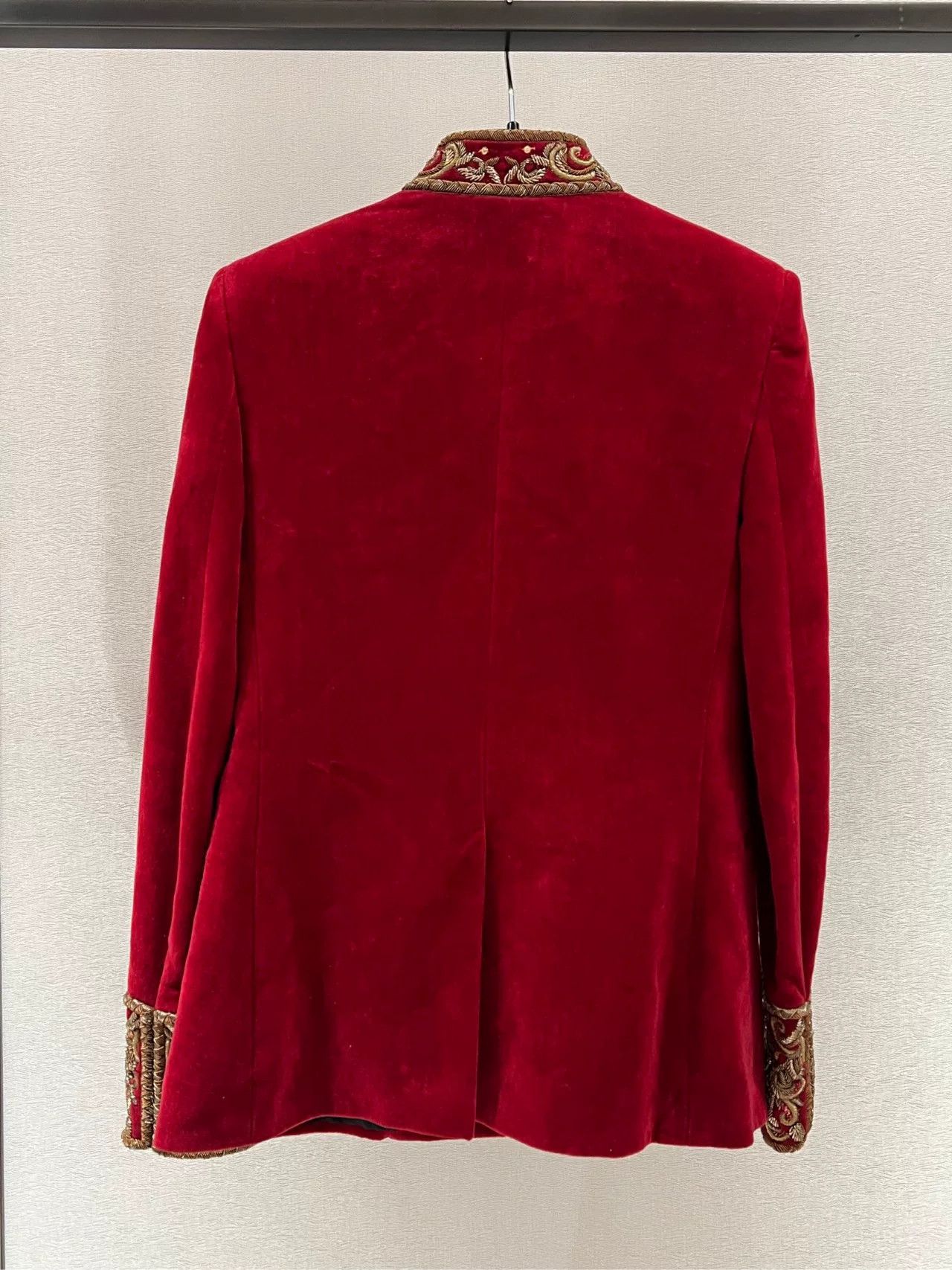 Saint Laurent Paris Saint Laurent 2018 Red Velvet Embroidered Jacket Size US M / EU 48-50 / 2 - 2 Thumbnail