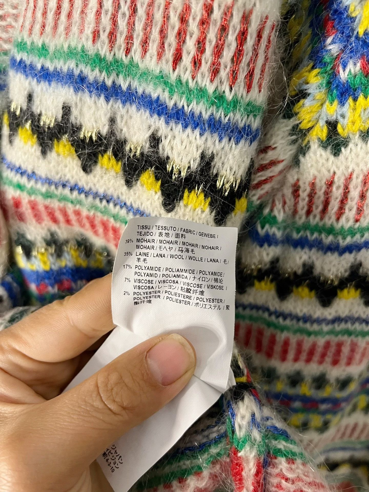 Saint Laurent Paris Saint Laurent Fair Isle V-Neck Cardigan Size M / US 6-8 / IT 42-44 - 4 Thumbnail