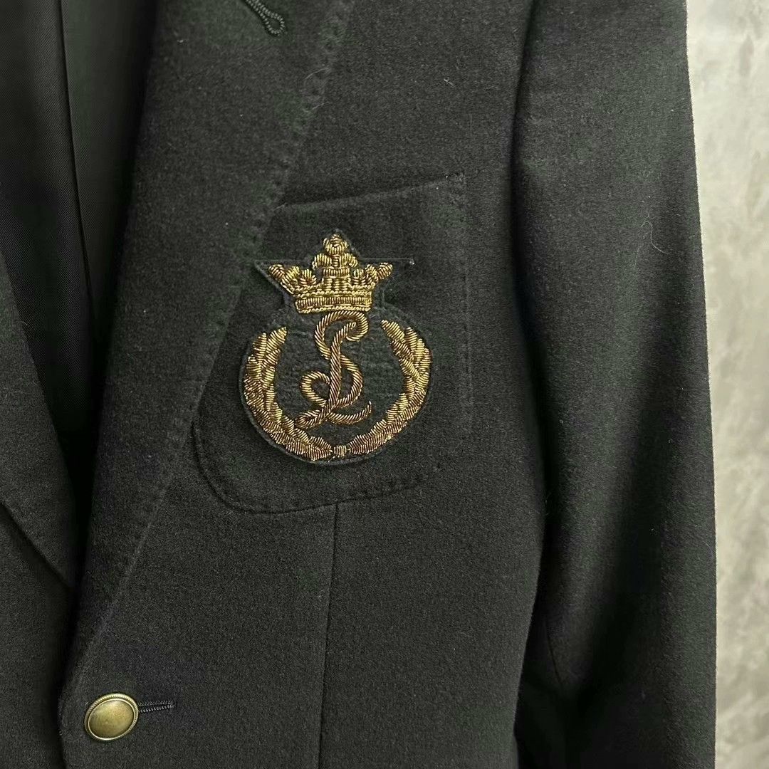 Saint Laurent Paris Saint Laurent Black Wool Embroidered Blazer Size US M / EU 48-50 / 2 - 3 Thumbnail