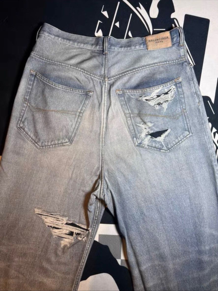 Saint Laurent Paris Balenciaga 21FW Distressed Casual Jeans Size US 31 - 2 Thumbnail