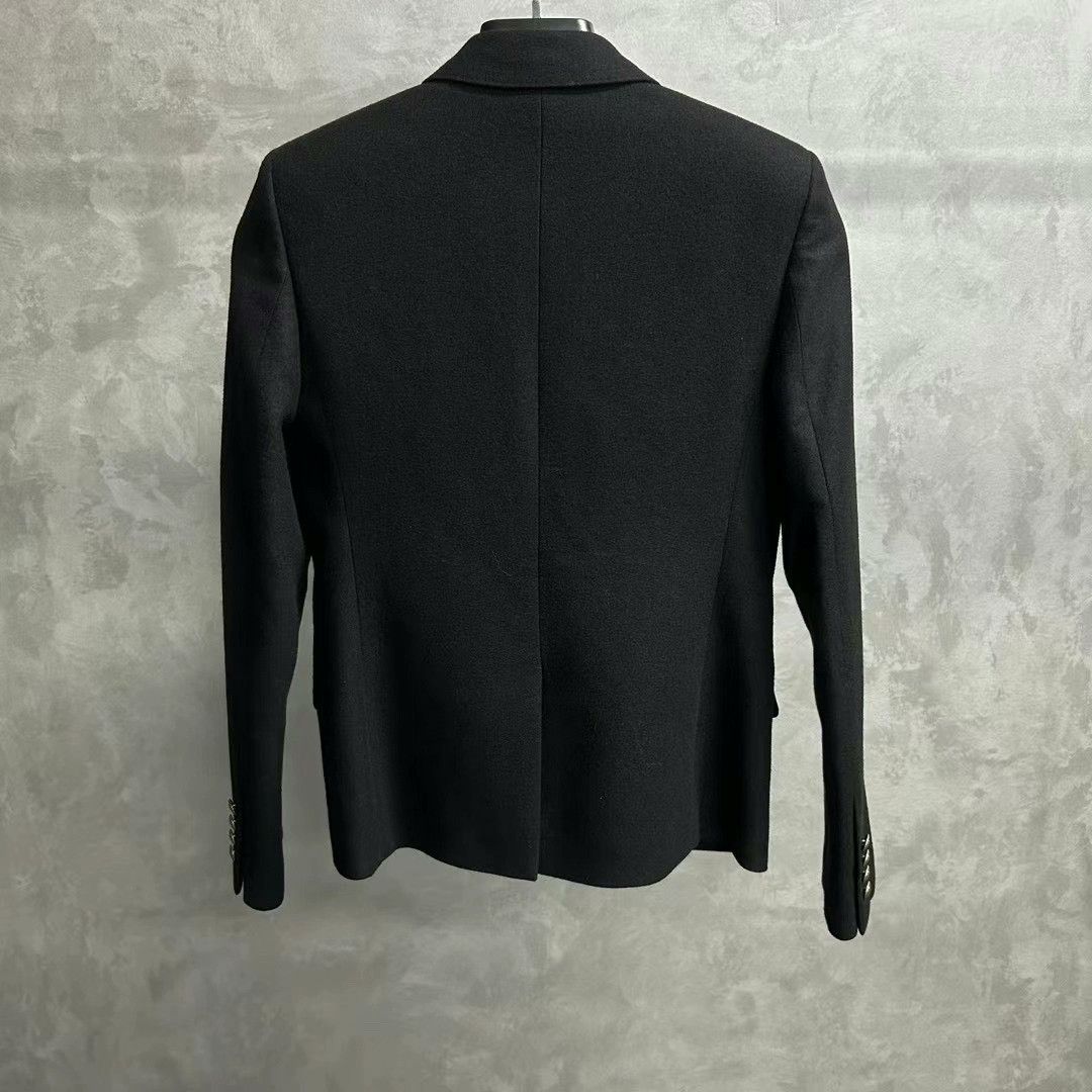 Saint Laurent Paris Saint Laurent Black Wool Embroidered Blazer Size US M / EU 48-50 / 2 - 2 Thumbnail