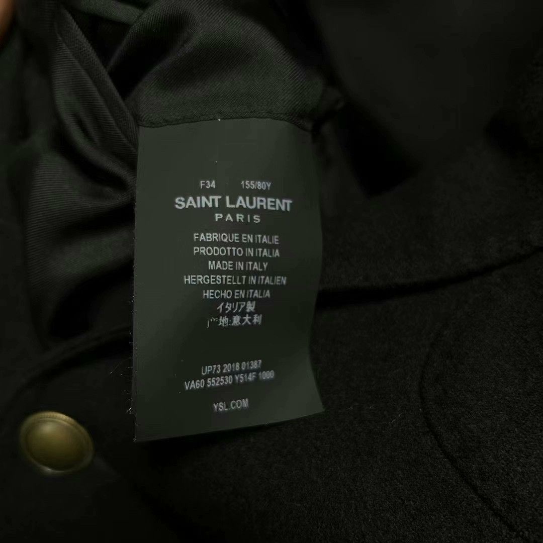 Saint Laurent Paris Saint Laurent Black Wool Embroidered Logo Blazer Size US M / EU 48-50 / 2 - 5 Thumbnail
